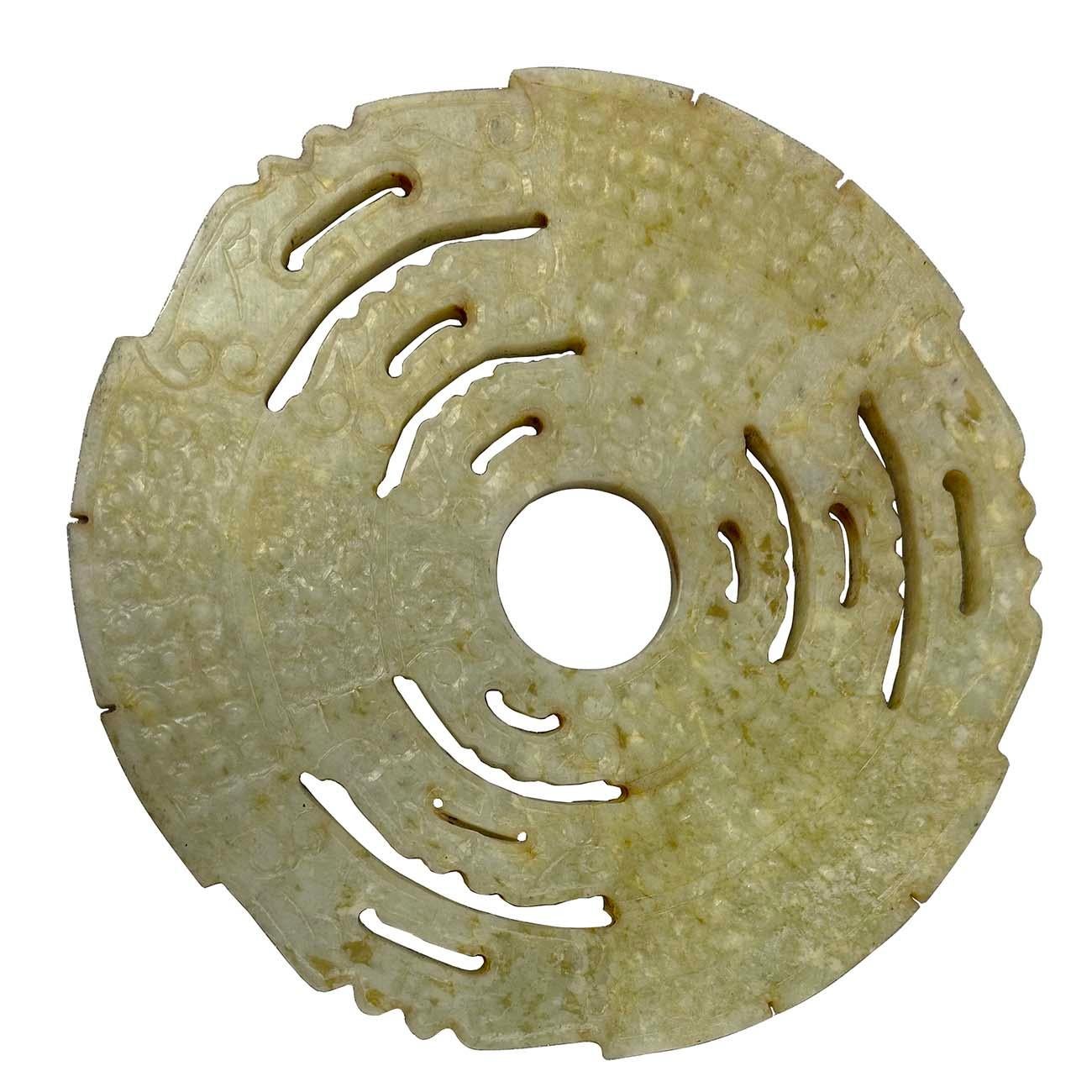 20ième siècle Bi chinoise vintage en jade néphrite en vente