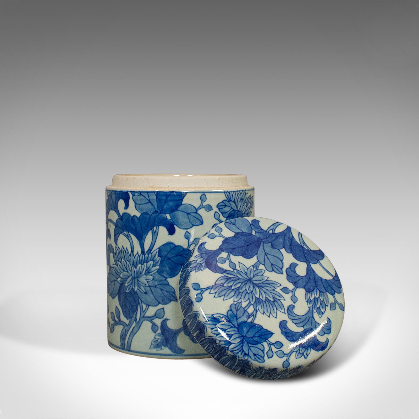 Vintage Chinese Jar, Oriental, Ceramic, Caddy, Urn, Painted, Floral, Pattern 5