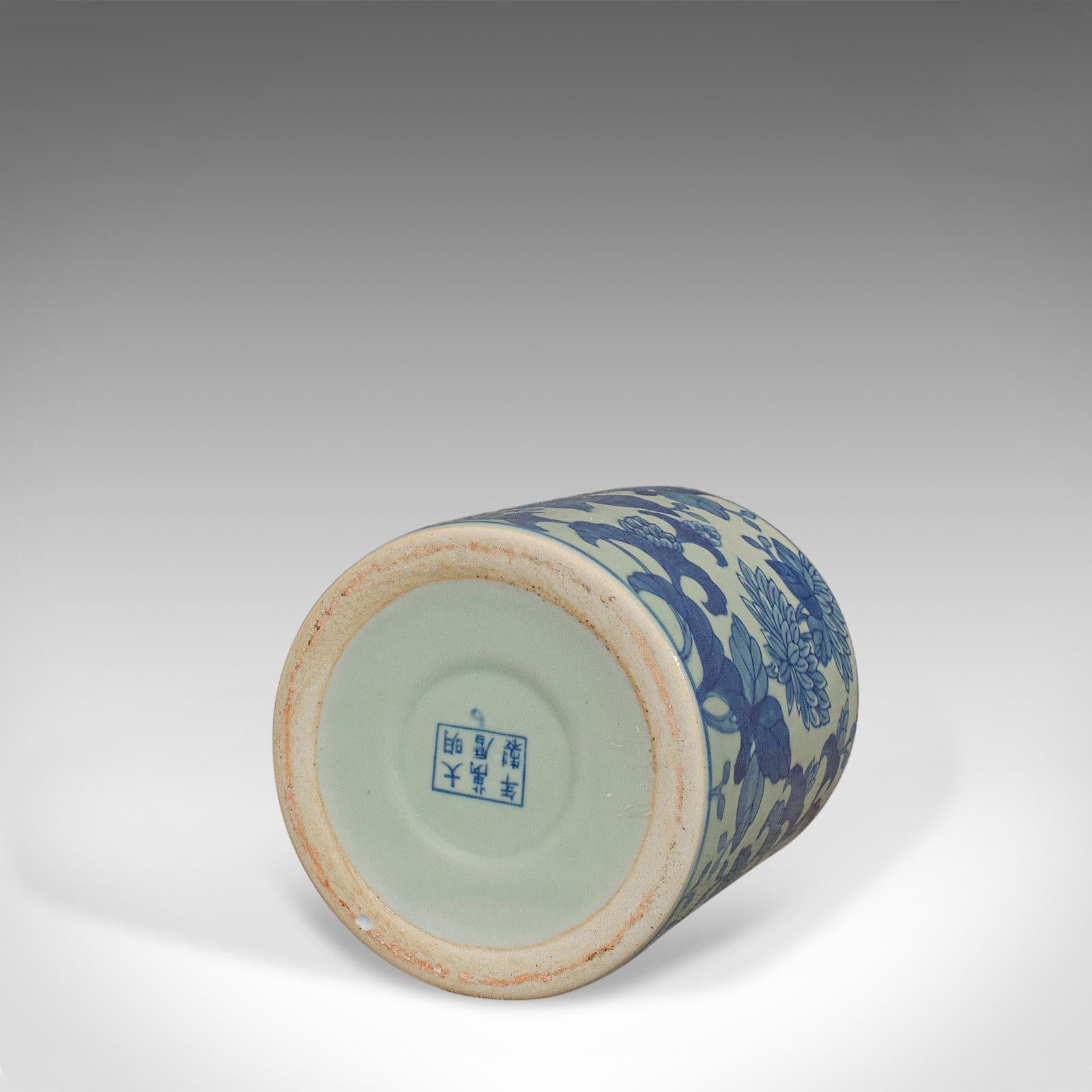Vintage Chinese Jar, Oriental, Ceramic, Caddy, Urn, Painted, Floral, Pattern 3