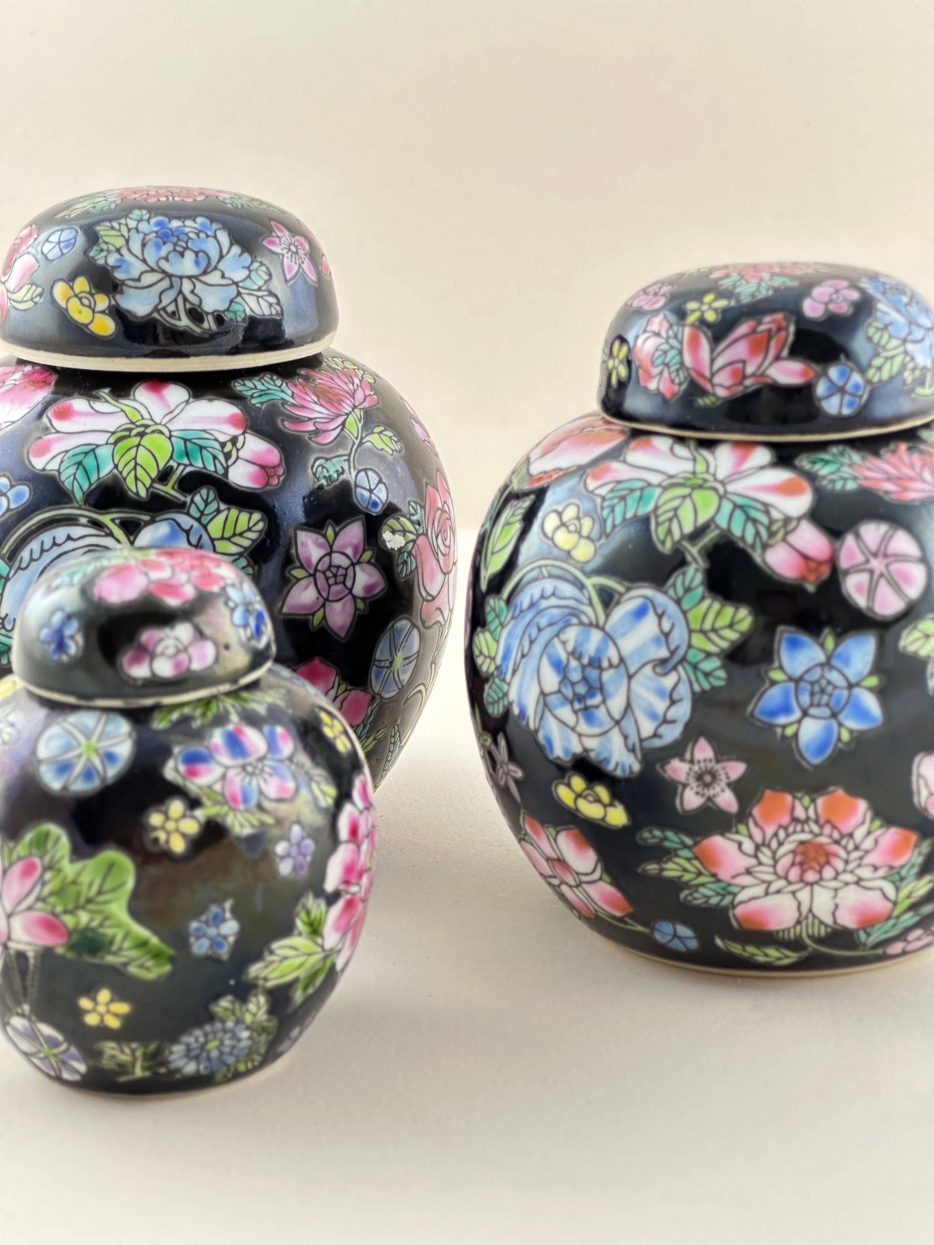 Porcelana china vintage Jingdezhen  Tarros de jengibre 