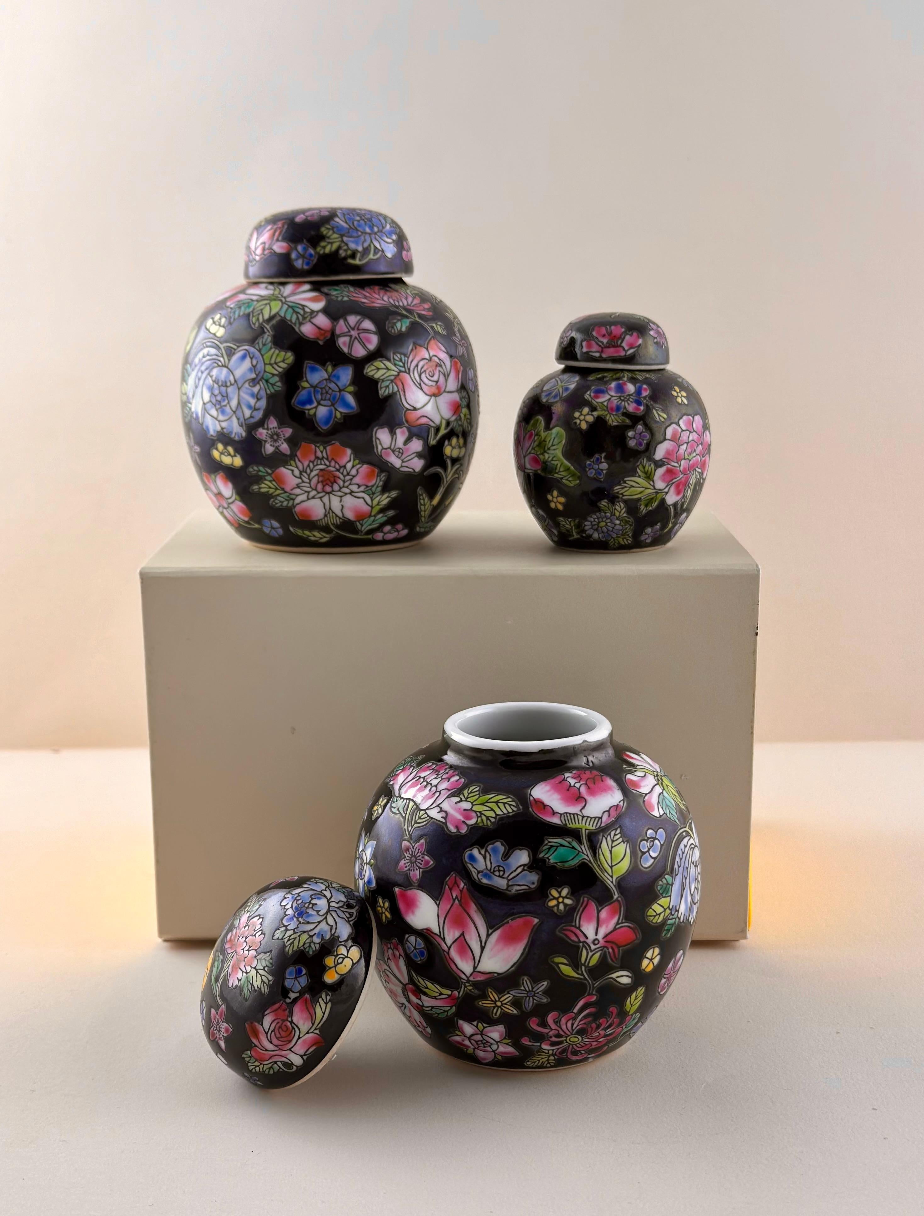 Porcelana china vintage Jingdezhen  Tarros de jengibre 