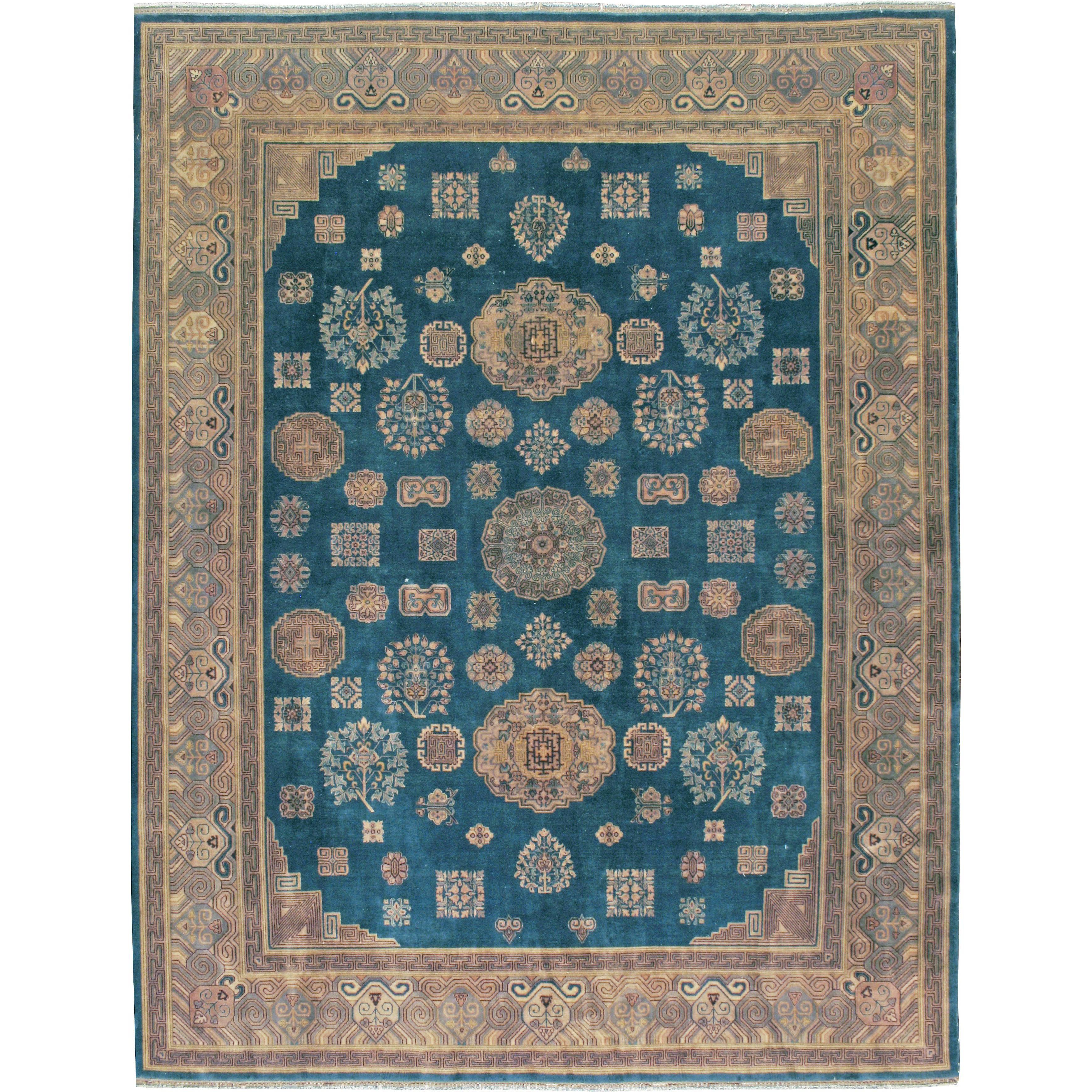 Chinesischer Teppich im Khotan-Stil, Vintage