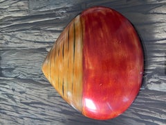 Vintage Chinese Lacquer Box Sea Shell Shape