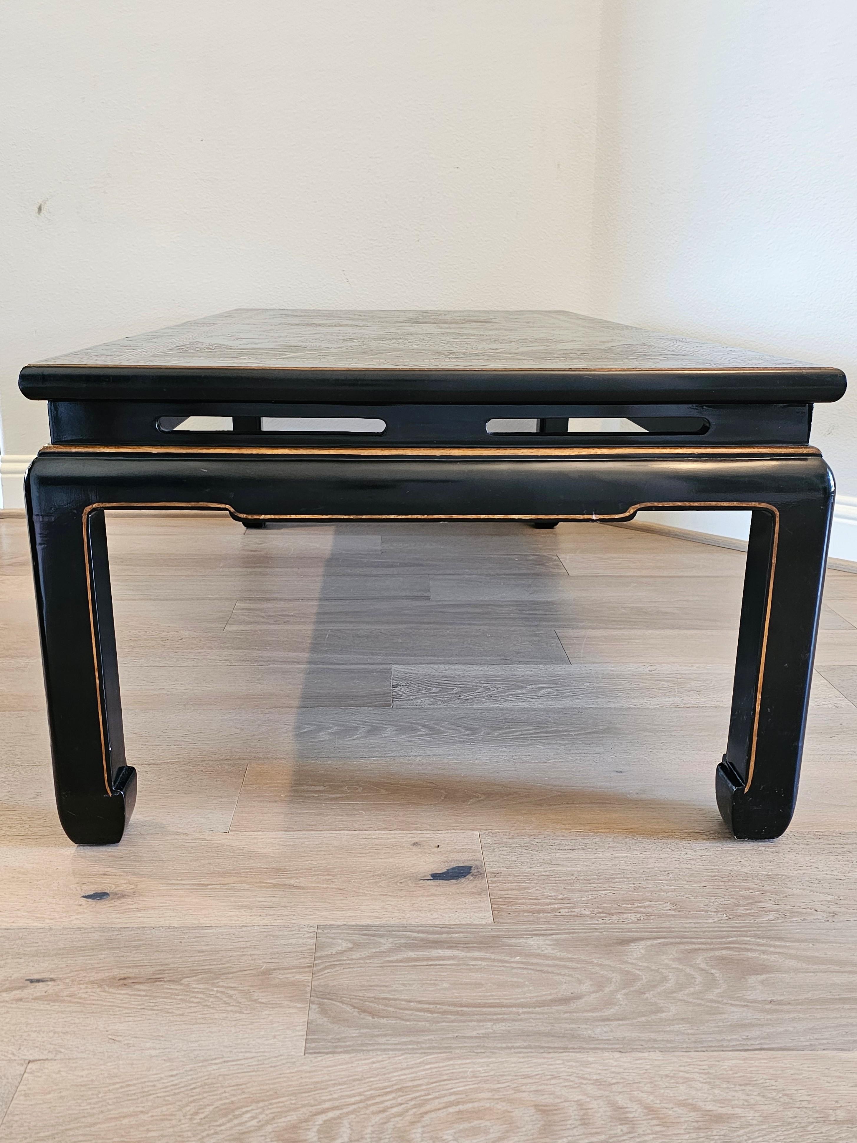 Wood Vintage Chinese Lacquered Coffee Table