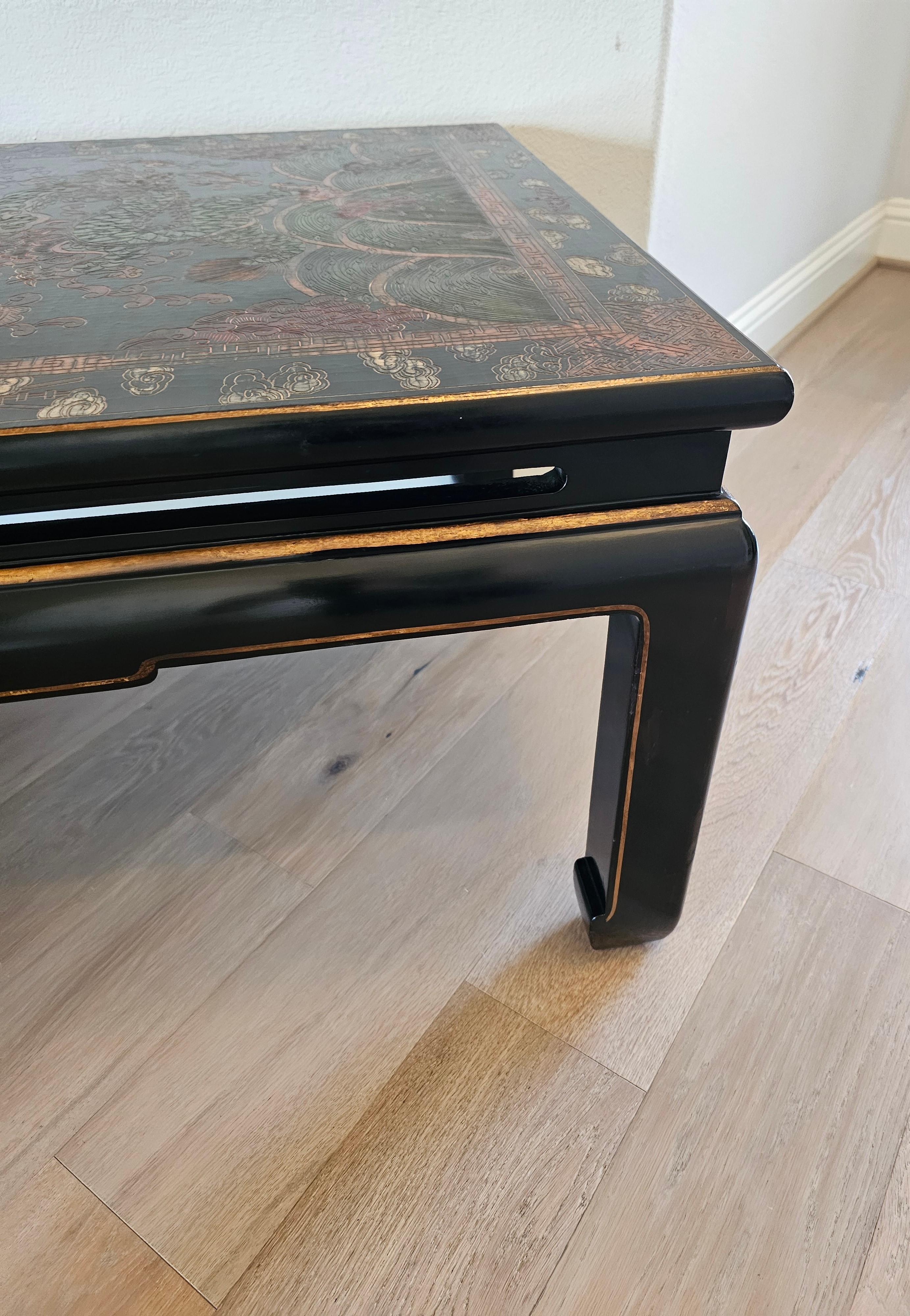 Vintage Chinese Lacquered Coffee Table 1