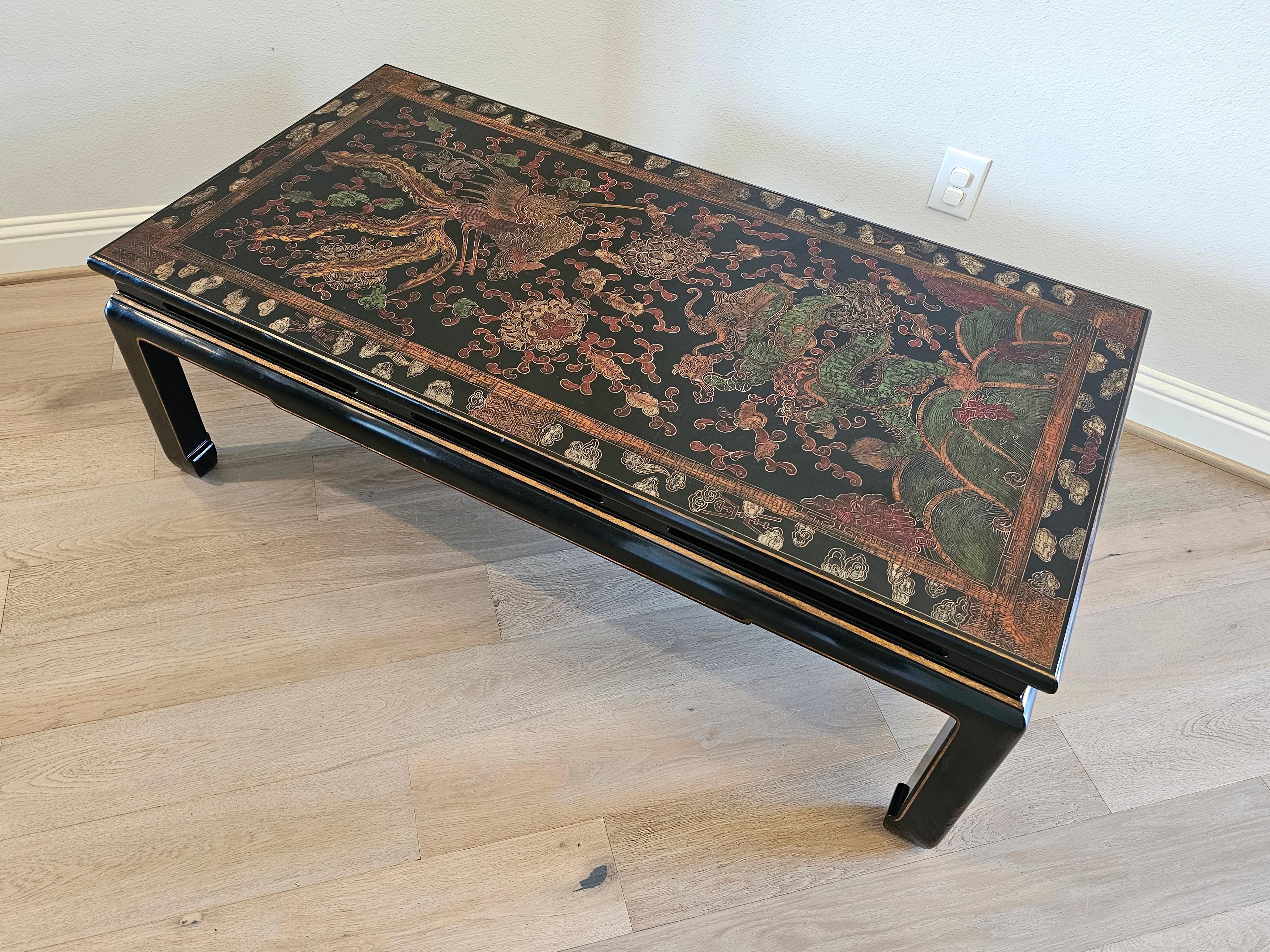 Vintage Chinese Lacquered Coffee Table 4