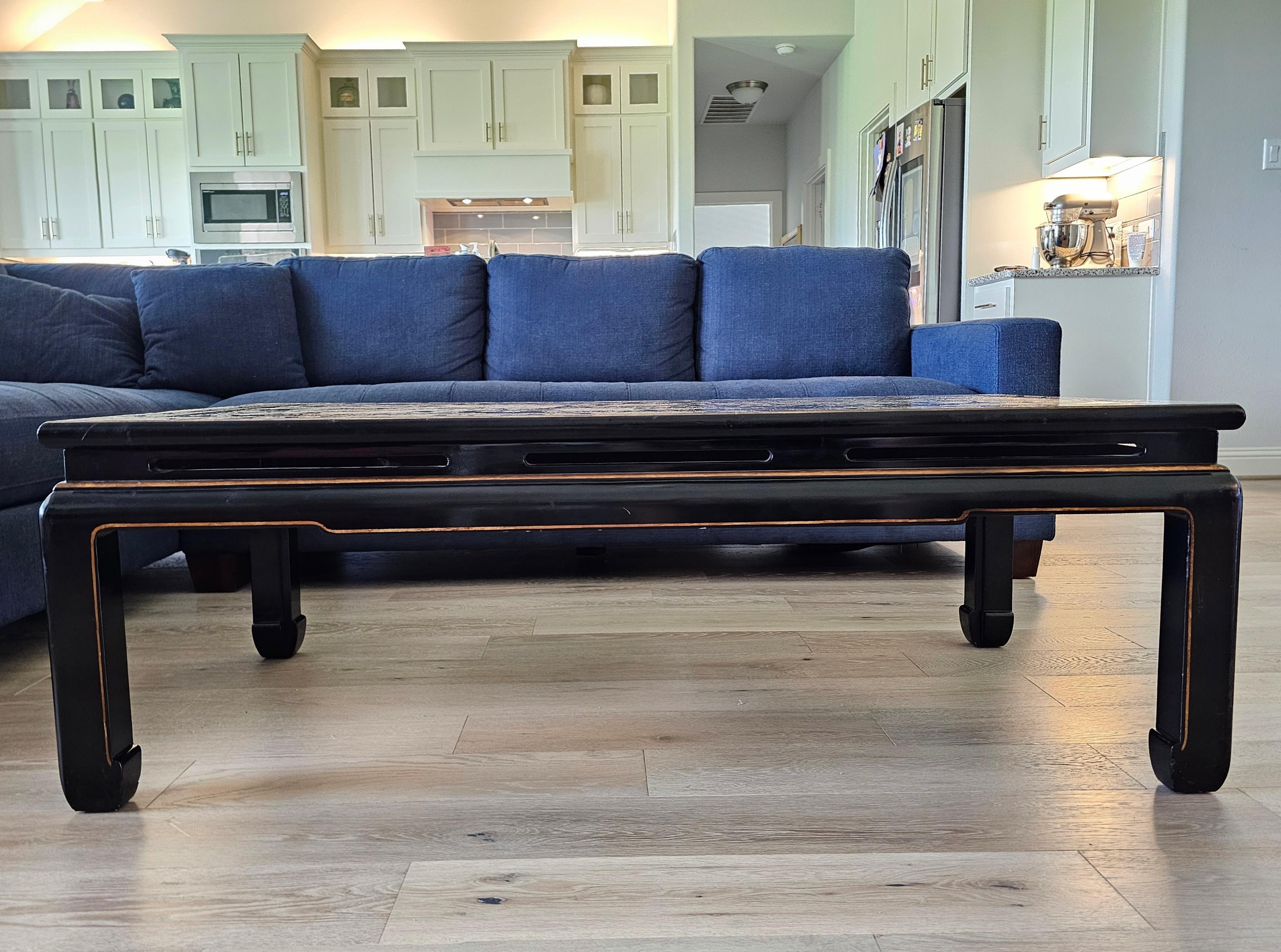 Vintage Chinese Lacquered Coffee Table 8
