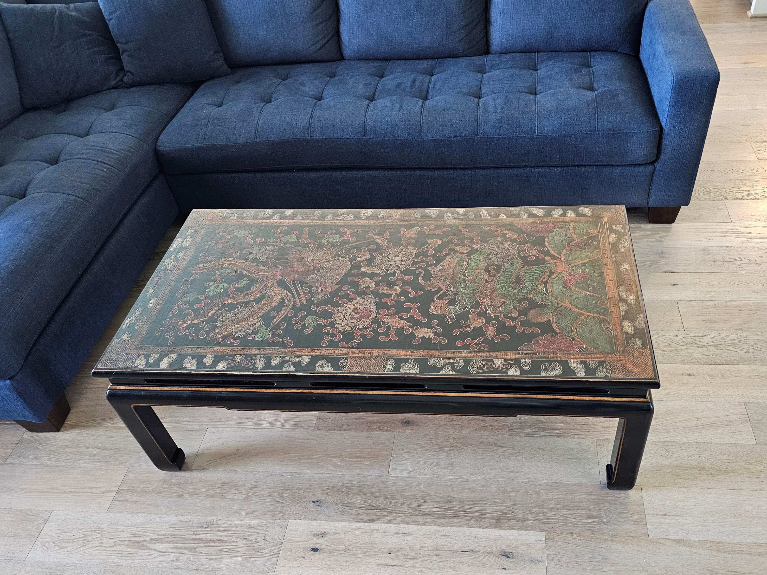 Vintage Chinese Lacquered Coffee Table 9