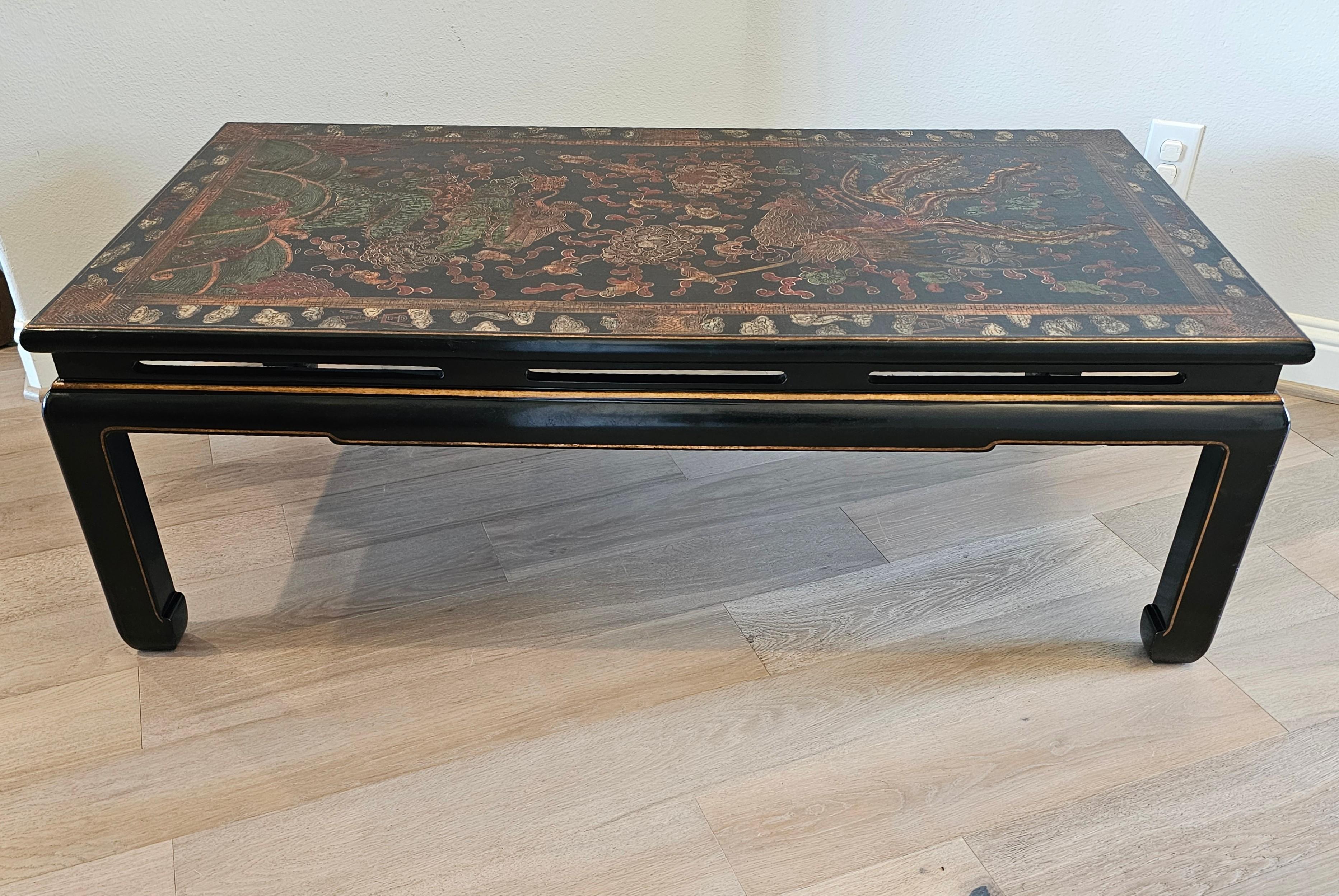 lacquer coffee table vintage