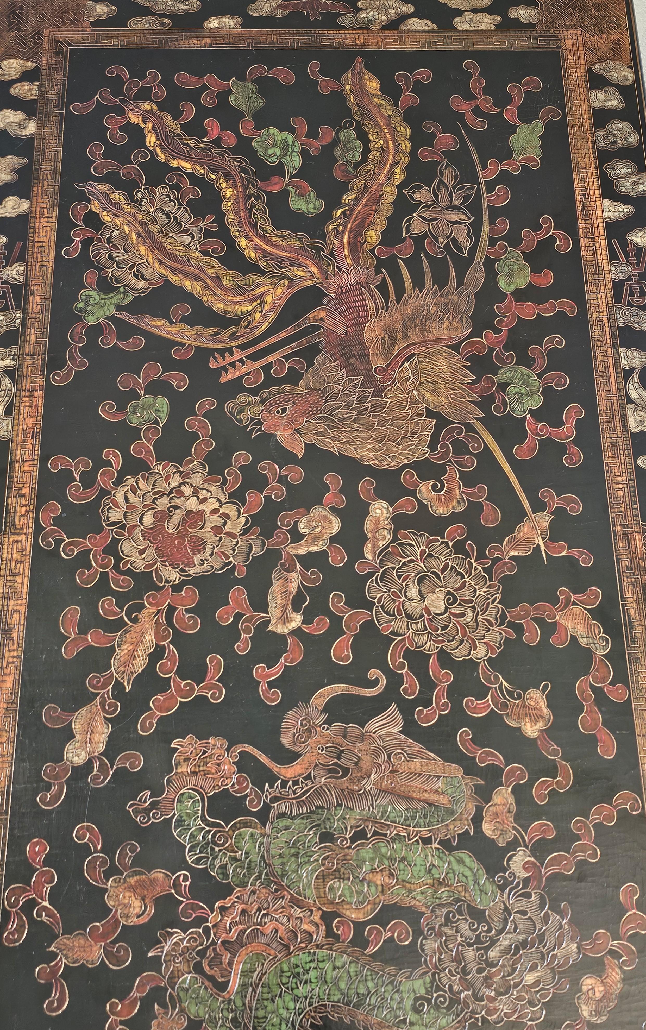Ming Vintage Chinese Lacquered Coffee Table