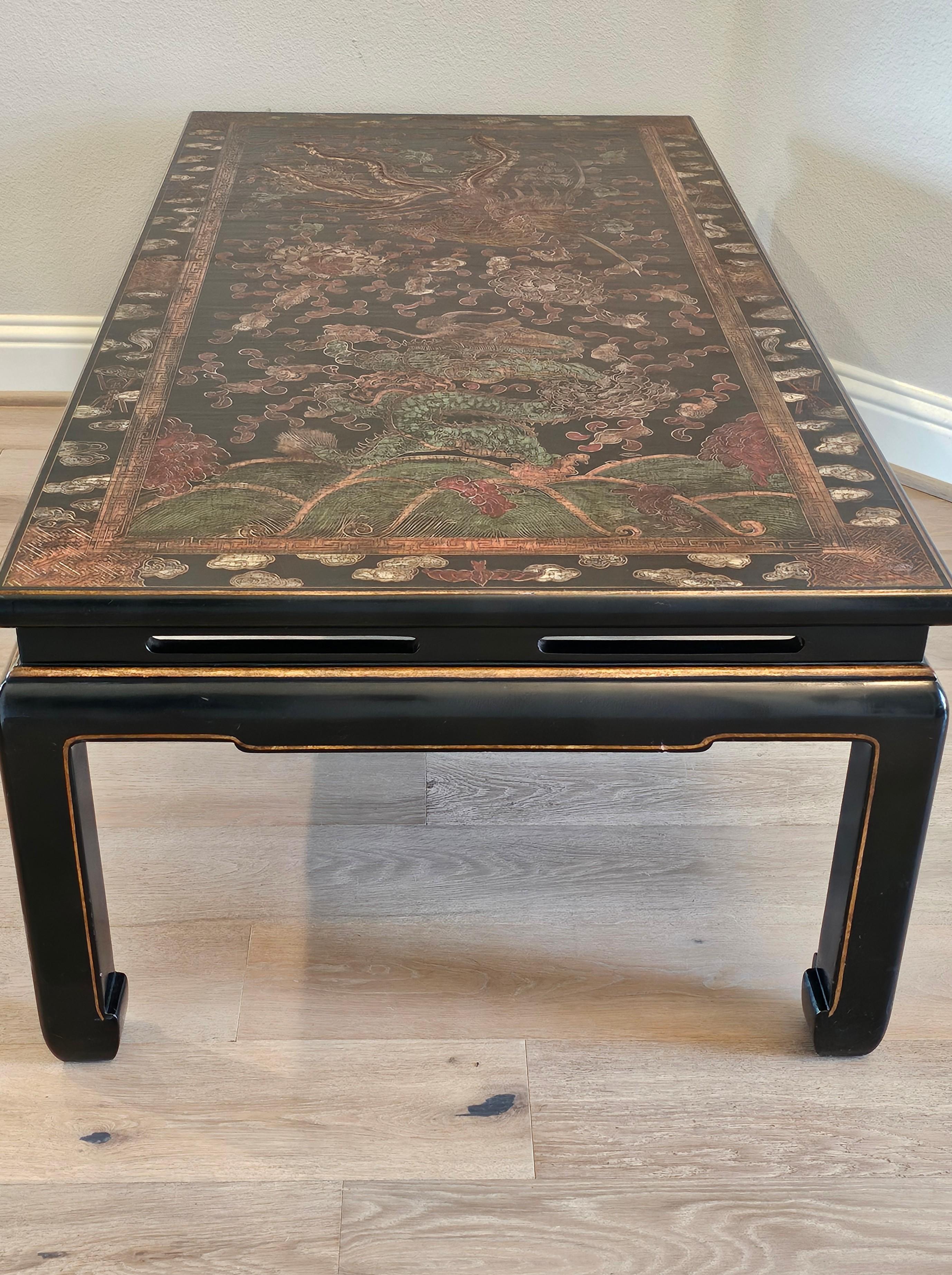 20th Century Vintage Chinese Lacquered Coffee Table