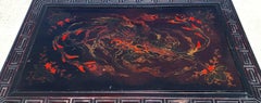 Vintage Chinese Lacquered Table Desk Asian Hand Painted