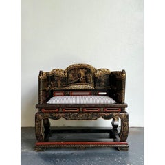 Silla-trono china vintage lacada