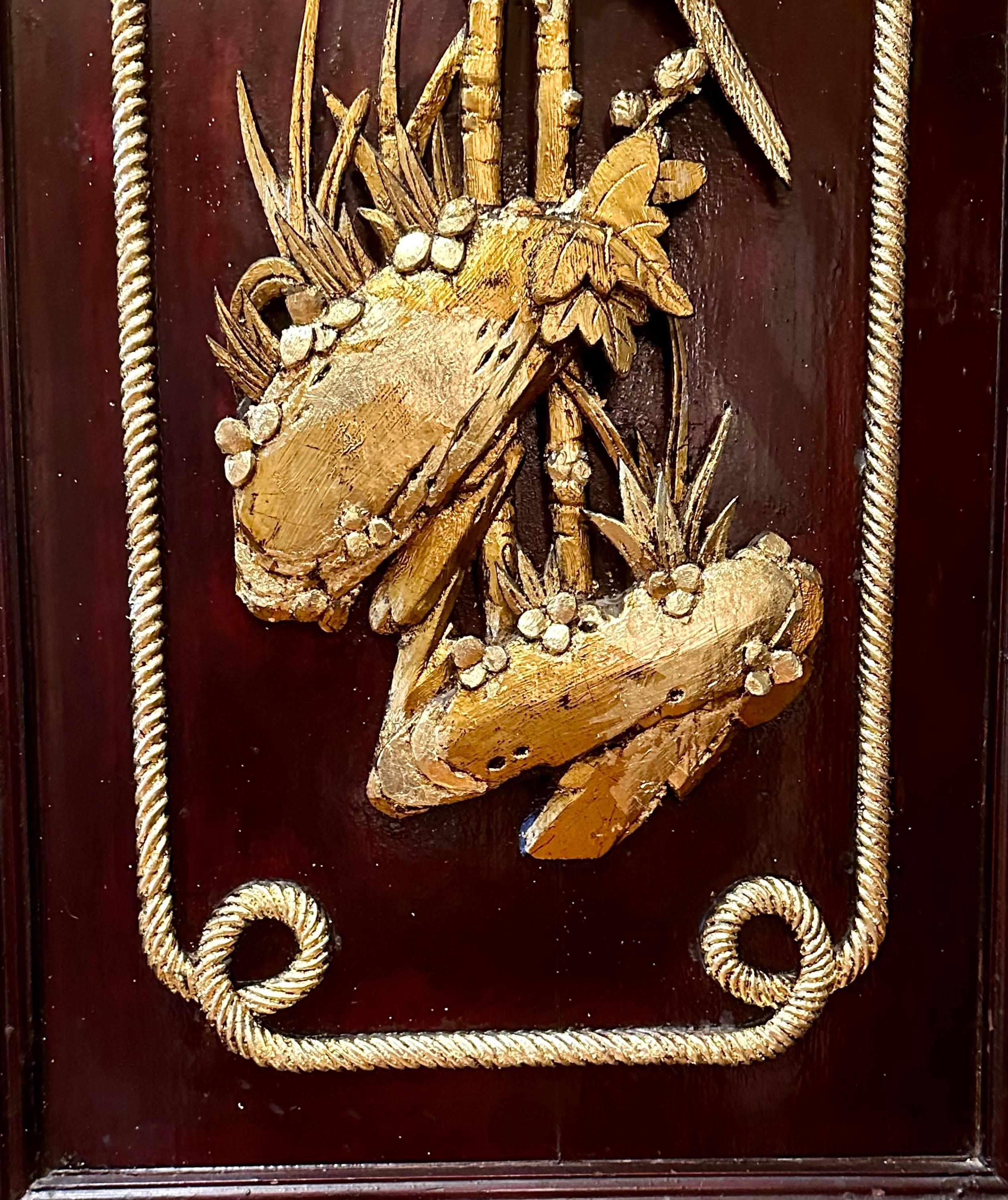 Chinese Export Vintage Chinese Large Hand Carved and Gilded Wood Panel For Sale