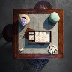 Vintage Chinese Mahjong Set in Hardwood Box, Early 20th Century