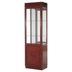 Used Chinese Mahogany Display Case with Lower Blind Door Cabinet C1960