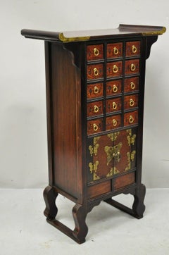 Vintage Chinese Medicine Apothecary Wood 15 Drawer Herbal Cabinet Chest