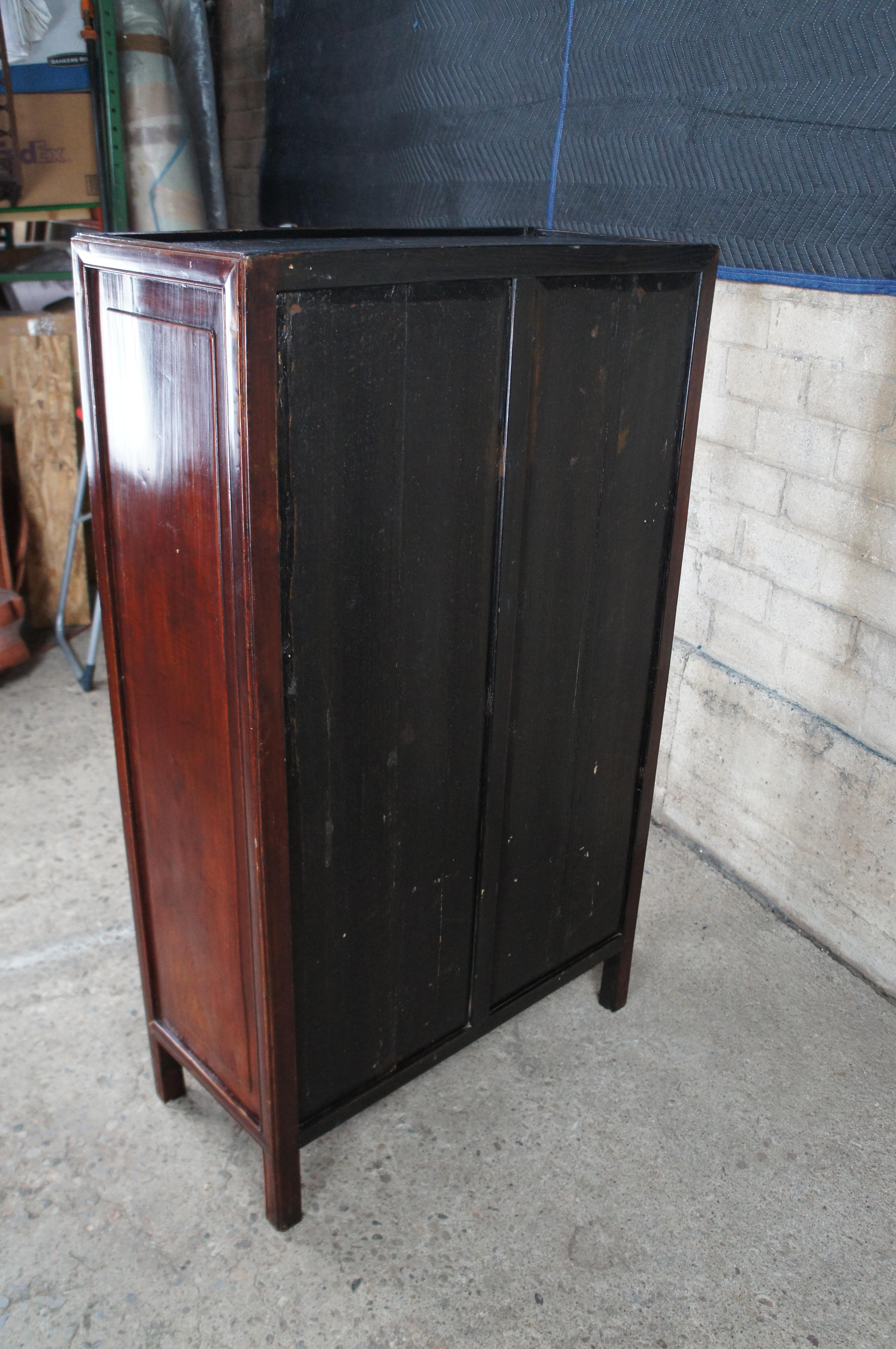 Vintage Chinese Ming Style Lacquered Elm Storage Cabinet Armoire Wardrobe 7