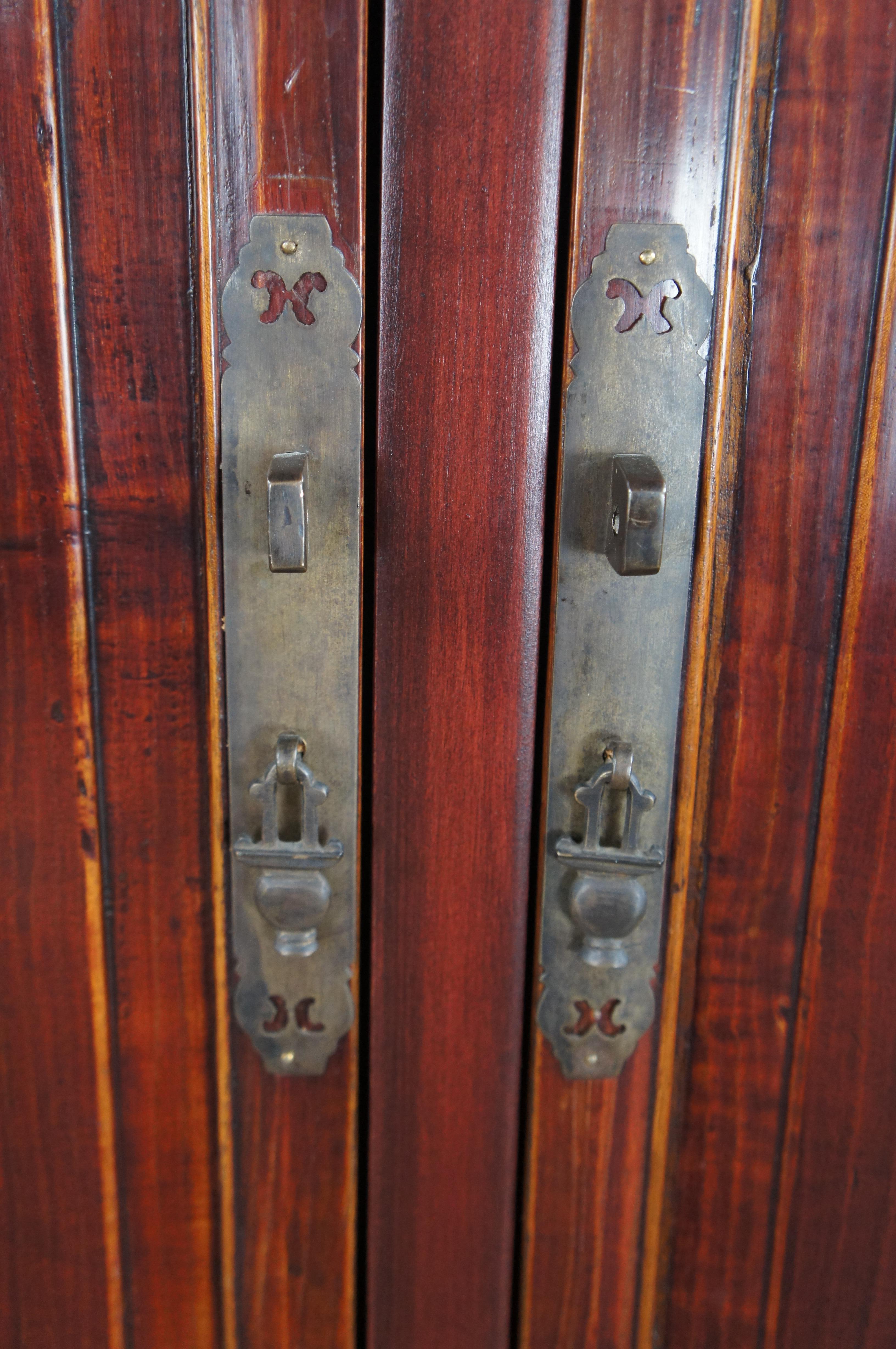 Vintage Chinese Ming Style Lacquered Elm Storage Cabinet Armoire Wardrobe 1