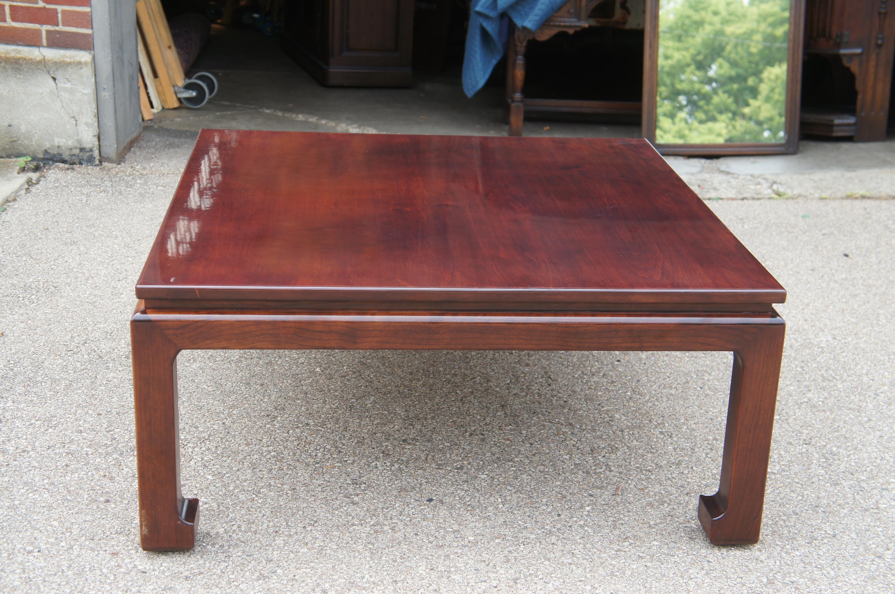 Vintage Chinese Ming Style Rosewood Chinoiserie Coffee Cocktail Table Square 42