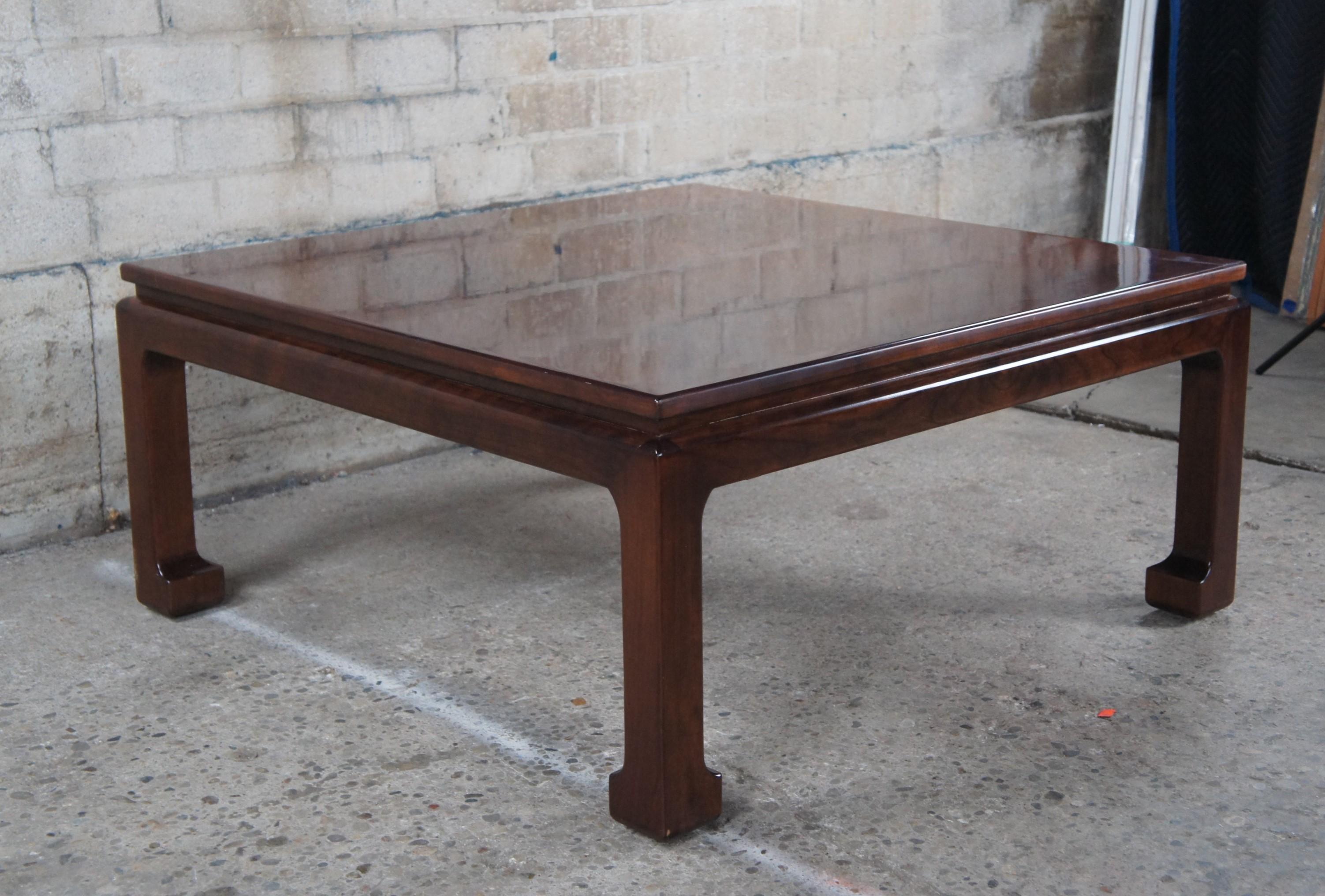 Vintage Chinese Ming Style Rosewood Chinoiserie Coffee Cocktail Table Square 42