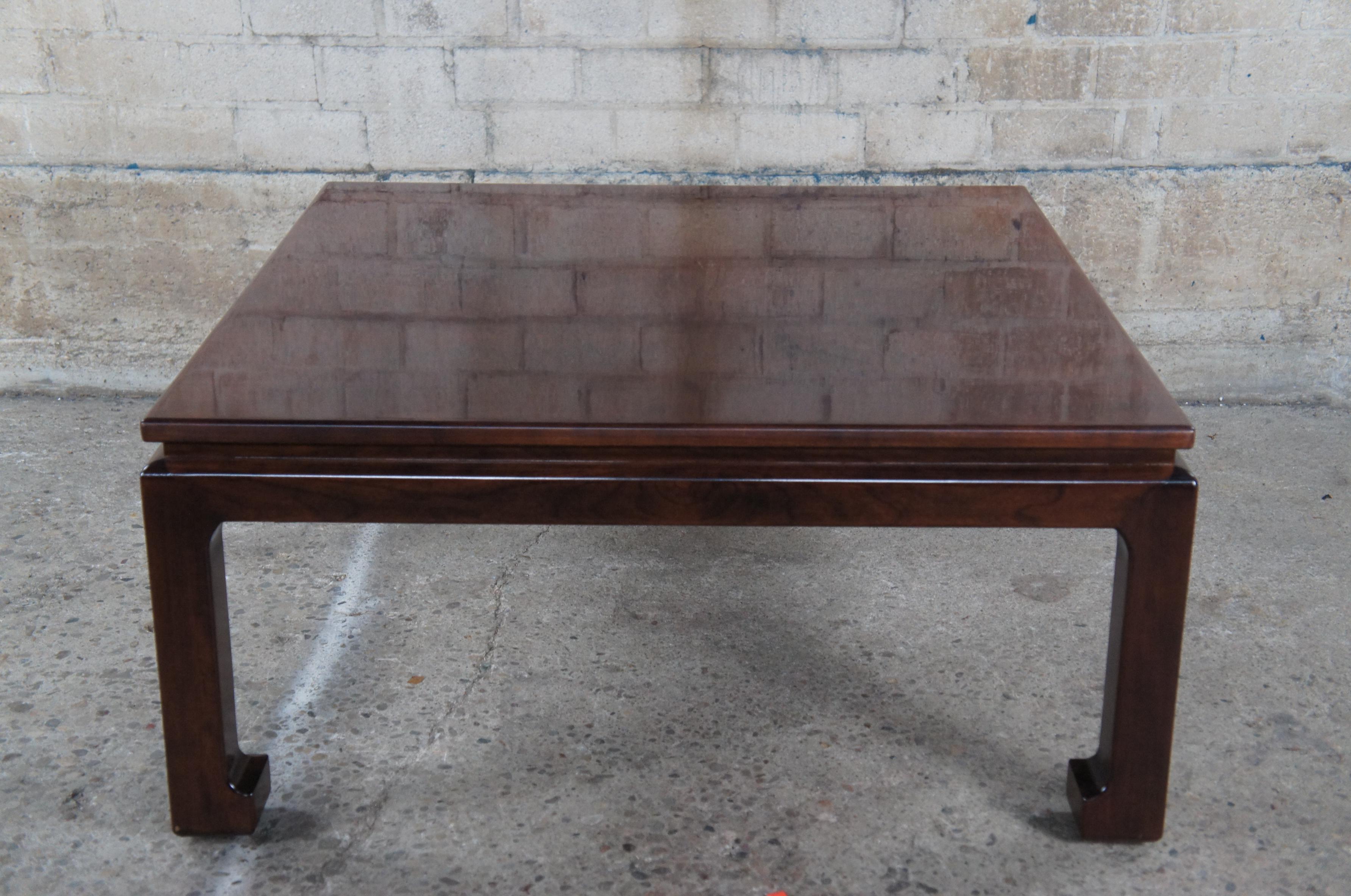 Vintage Chinese Ming Style Rosewood Chinoiserie Coffee Cocktail Table Square 42
