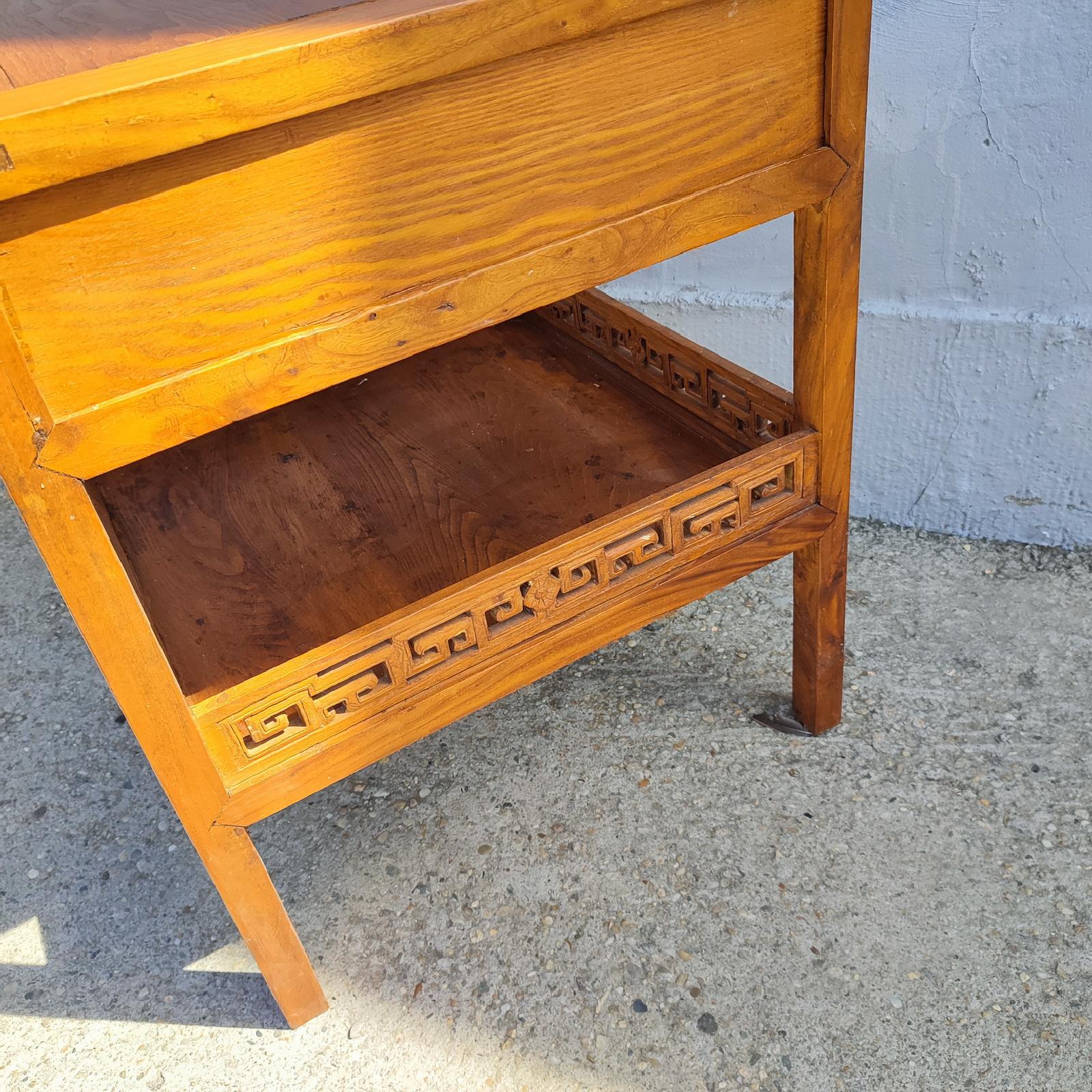 Vintage Chinesisch Ming-Stil Holz Paar Hufeisen Sessel und passender Tisch im Angebot 8