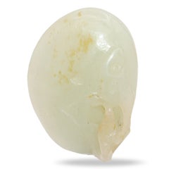 Vintage Chinese Mutton Fat Jade Lingzhi Reishi Pendant