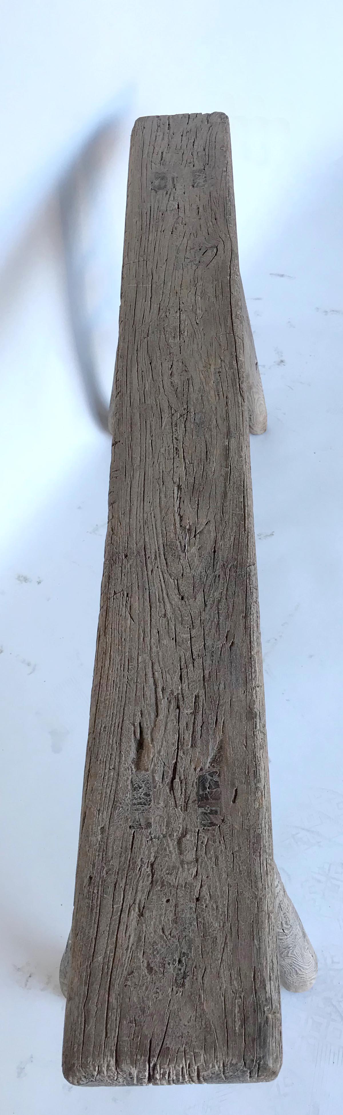 20th Century Vintage Chinese Narrow Elm Bench