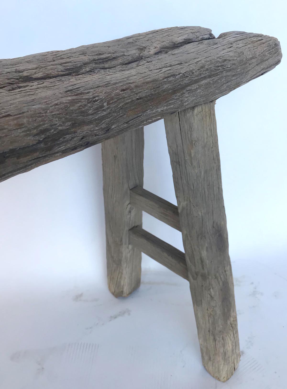Vintage Chinese Narrow Elm Bench 2