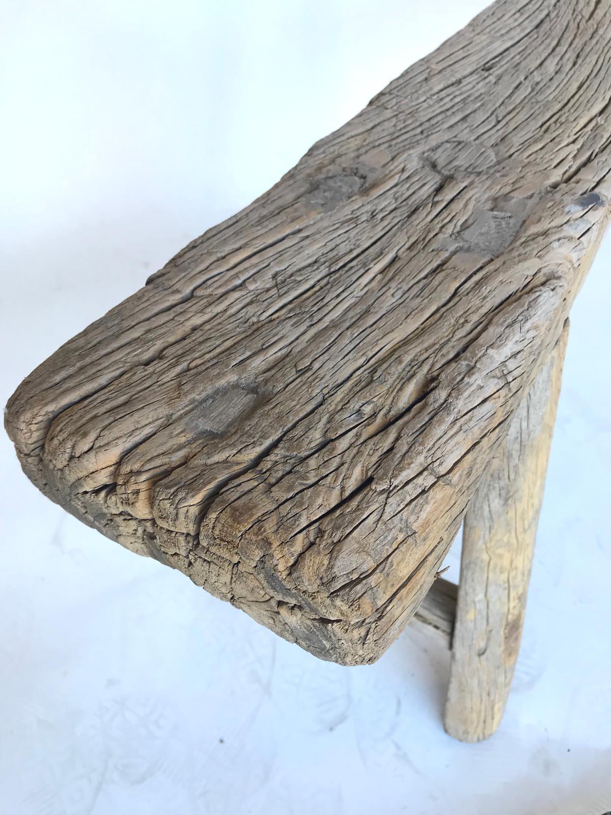 20th Century Vintage Chinese Narrow Elm Bench For Sale