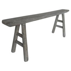 Vintage Chinese Narrow Elm Bench