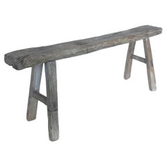 Vintage Chinese Narrow Elm Bench