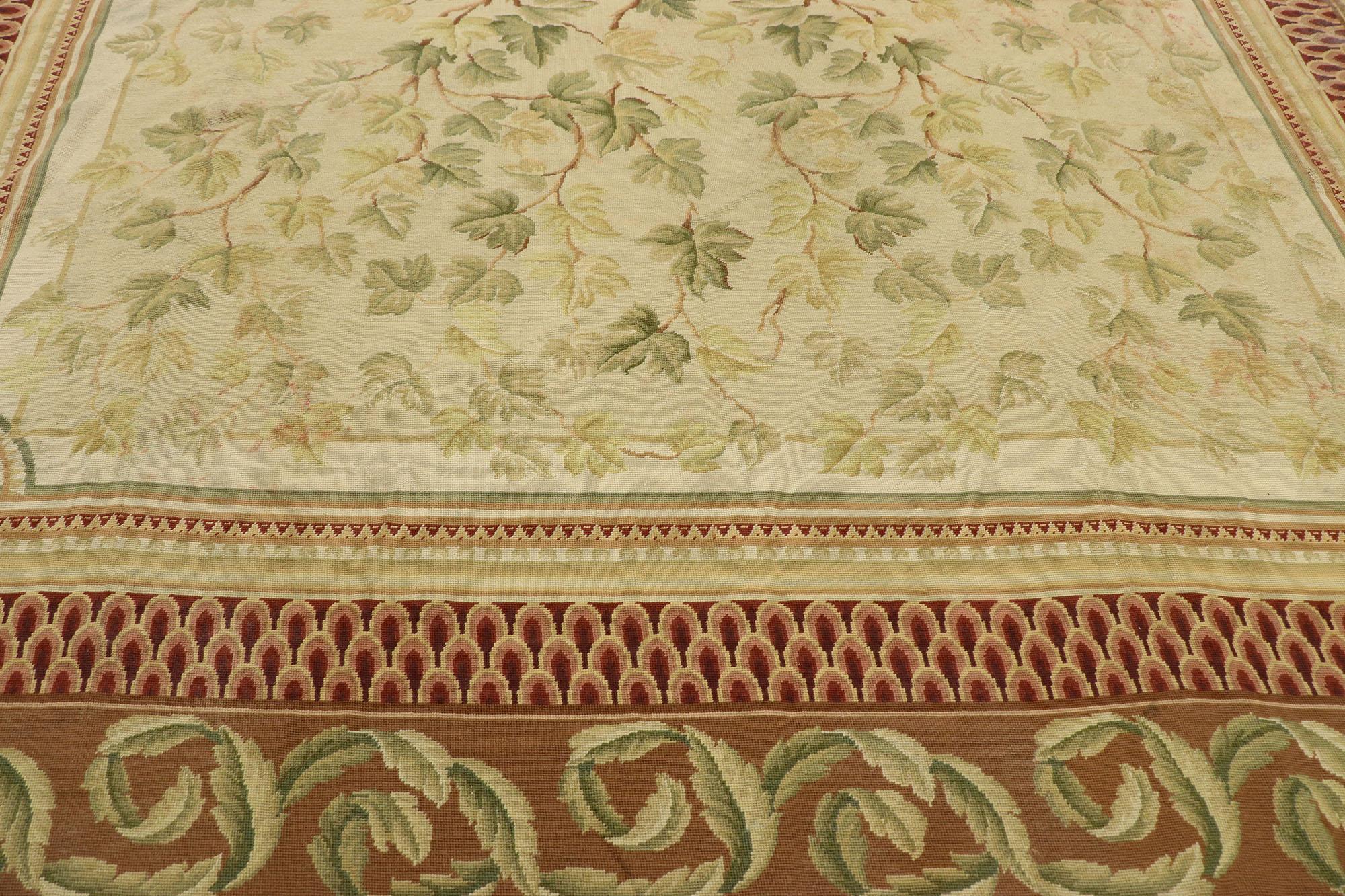 Alfombra china vintage de punto de aguja con estilo cottage inglés Punto de aguja en venta