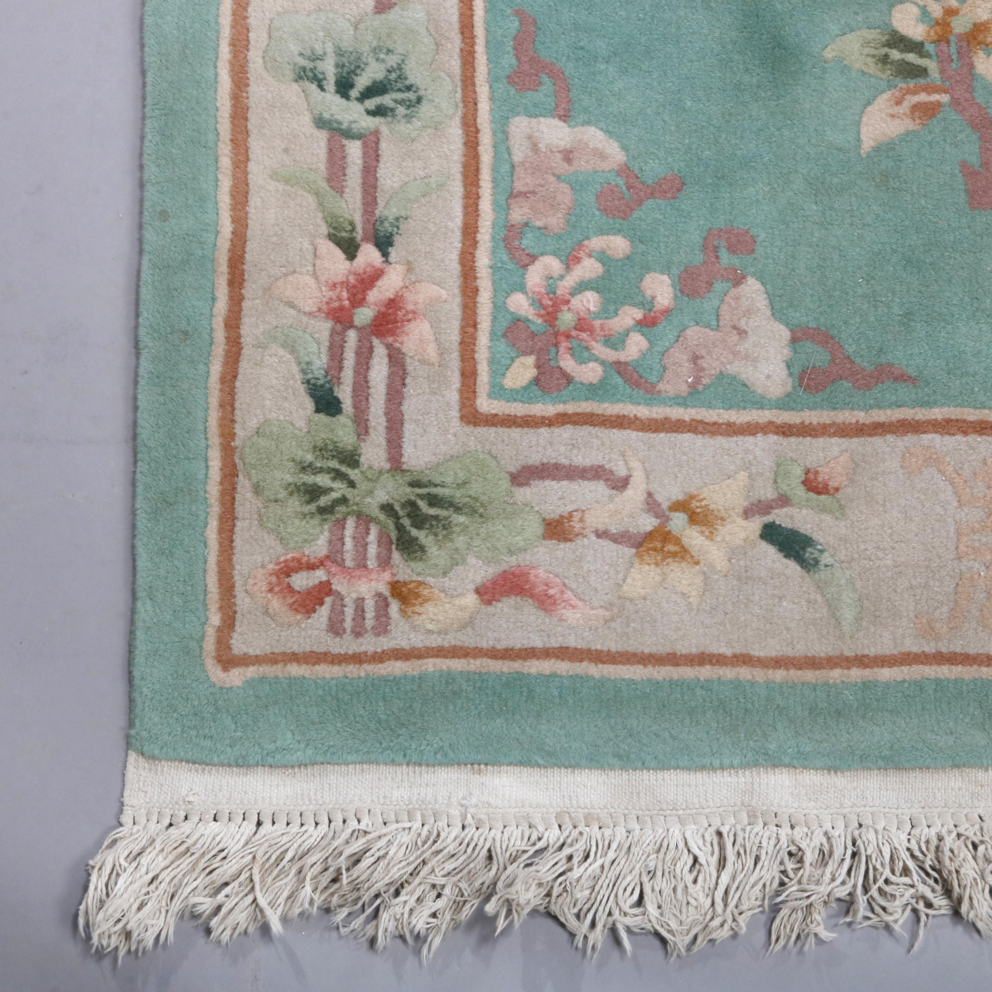 Vintage Chinese Nichols Style Wool Oriental Rug, circa 1940 1