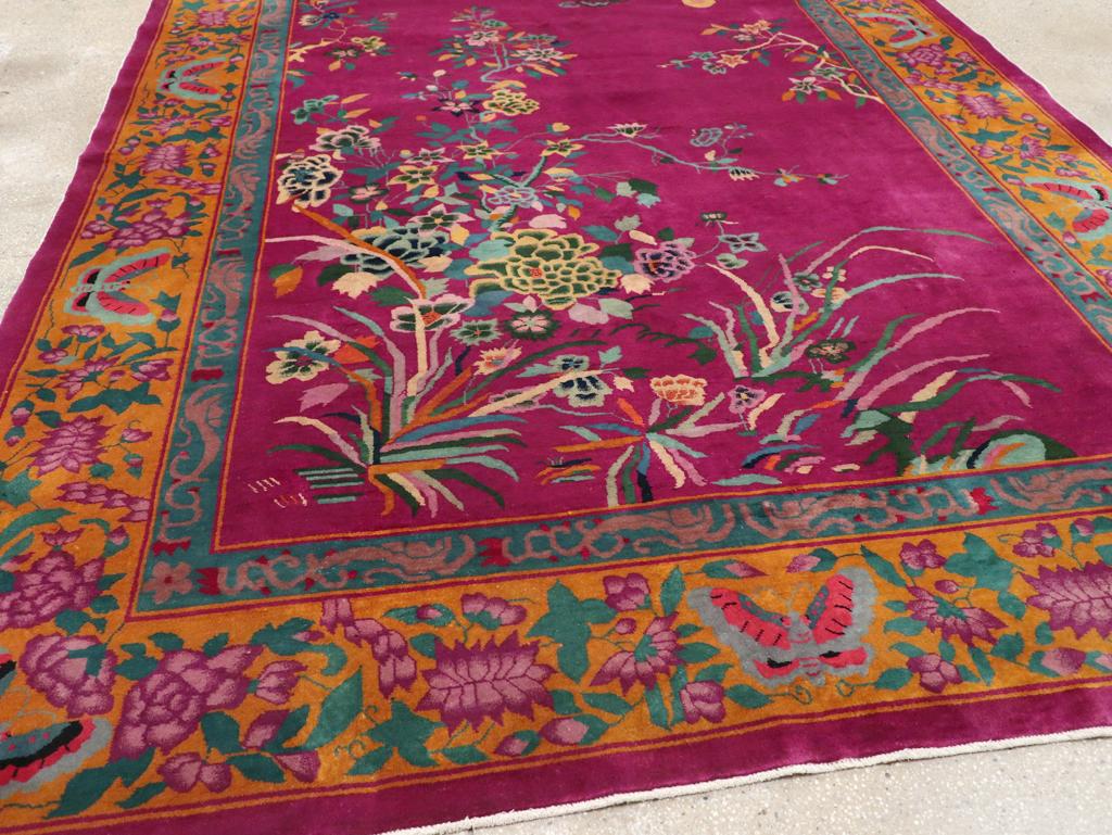 20th Century Vintage Chinese Nickles Pictorial Room Size Carpet For Sale