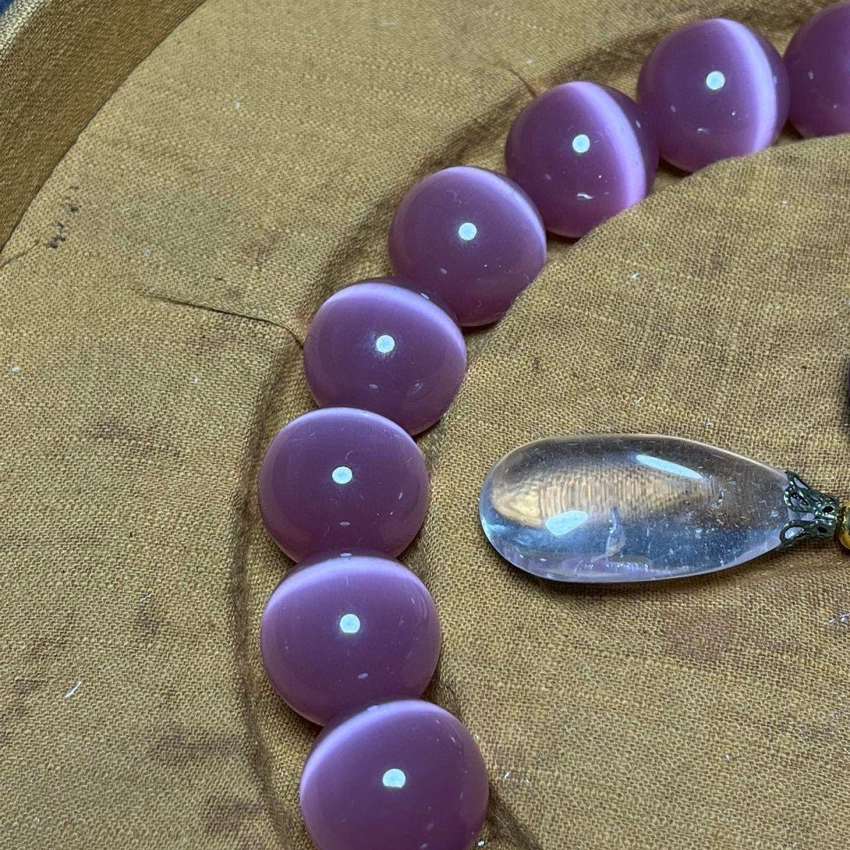Jade Vintage Chinese Opal Eighteen Beads Bracelet in Embroidered Box For Sale