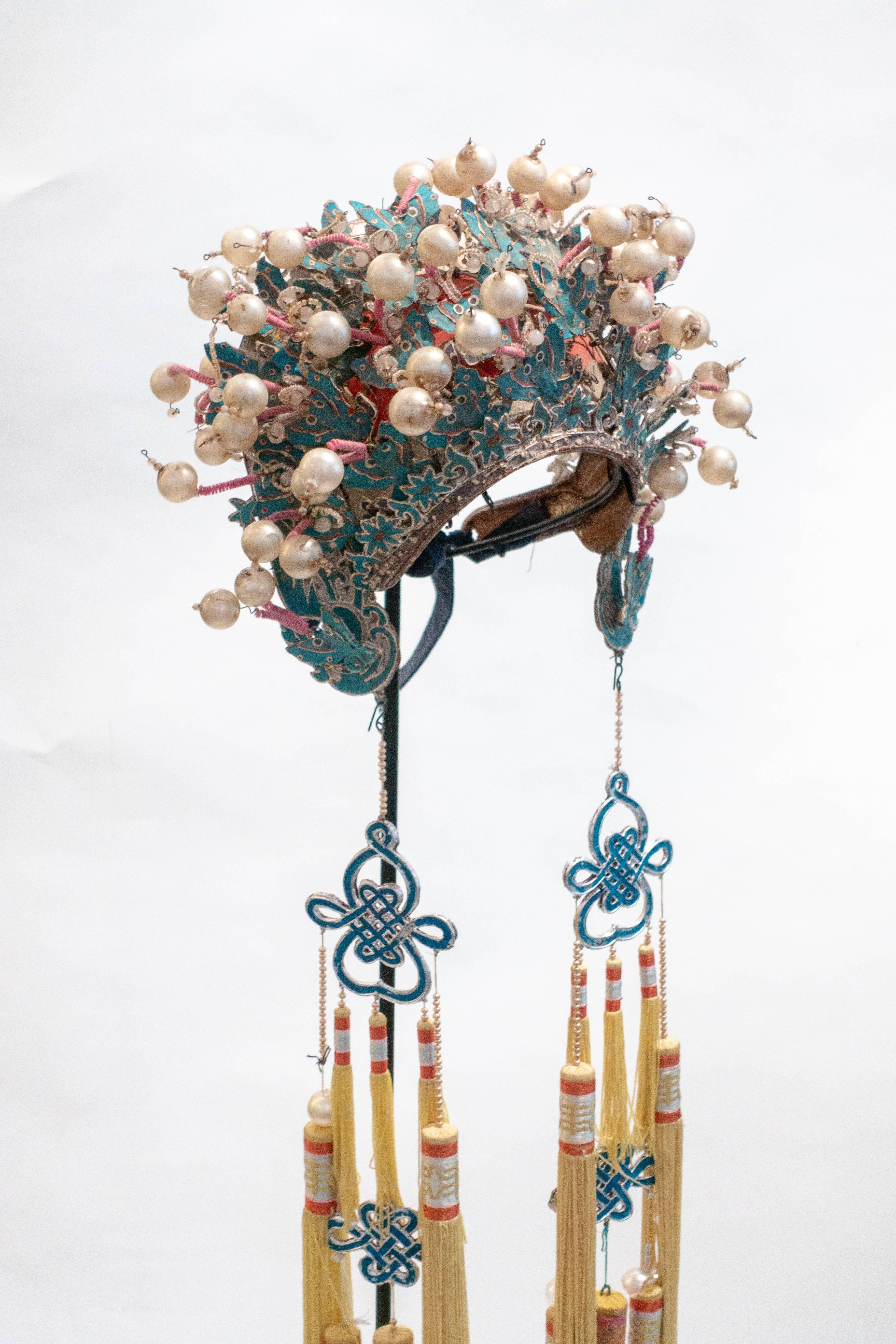 Qing Vintage Chinese Opera Theatre Headdress, Early 20th Century