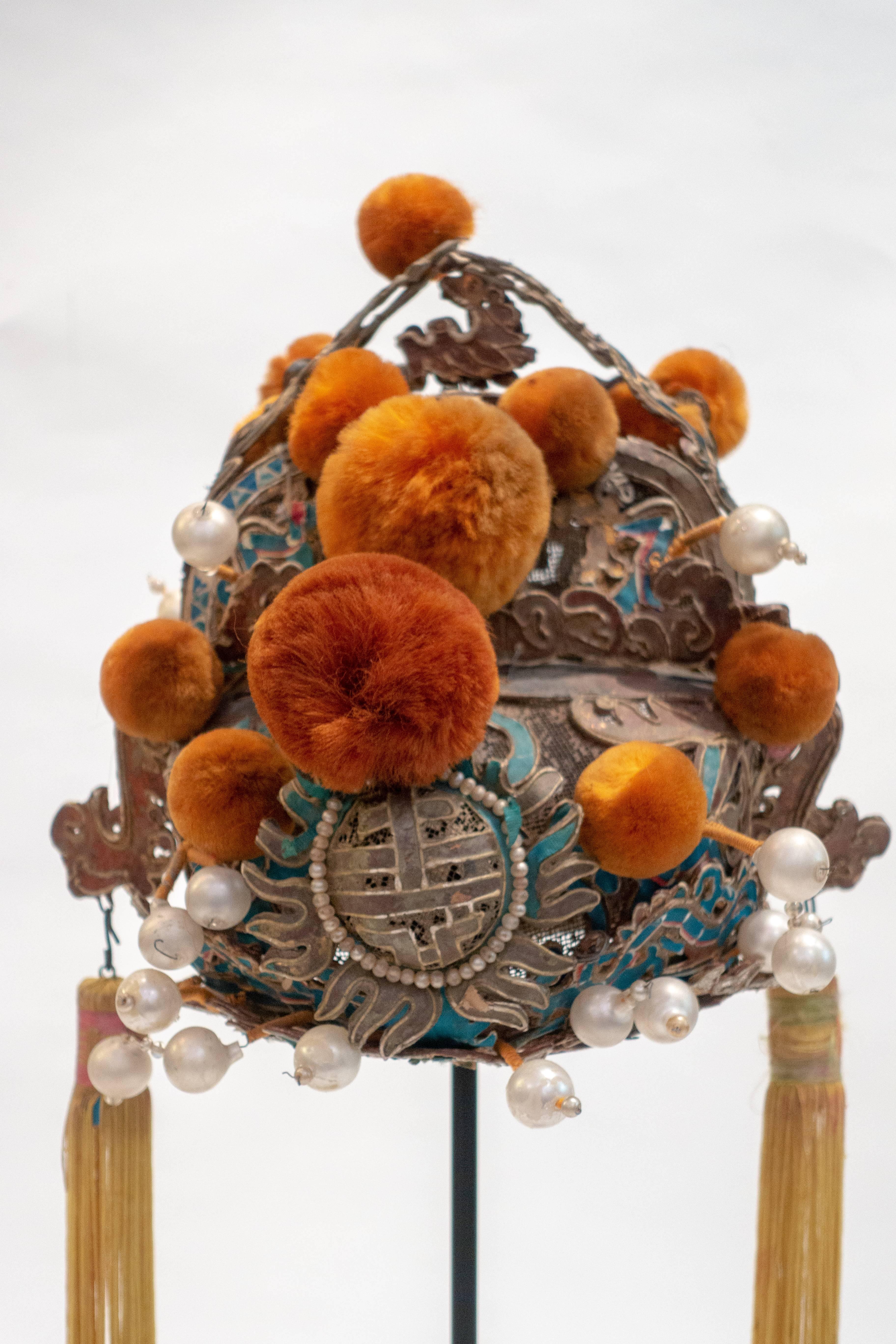 Vintage Chinese Opera Theatre Headdress, Early 20th Century 1