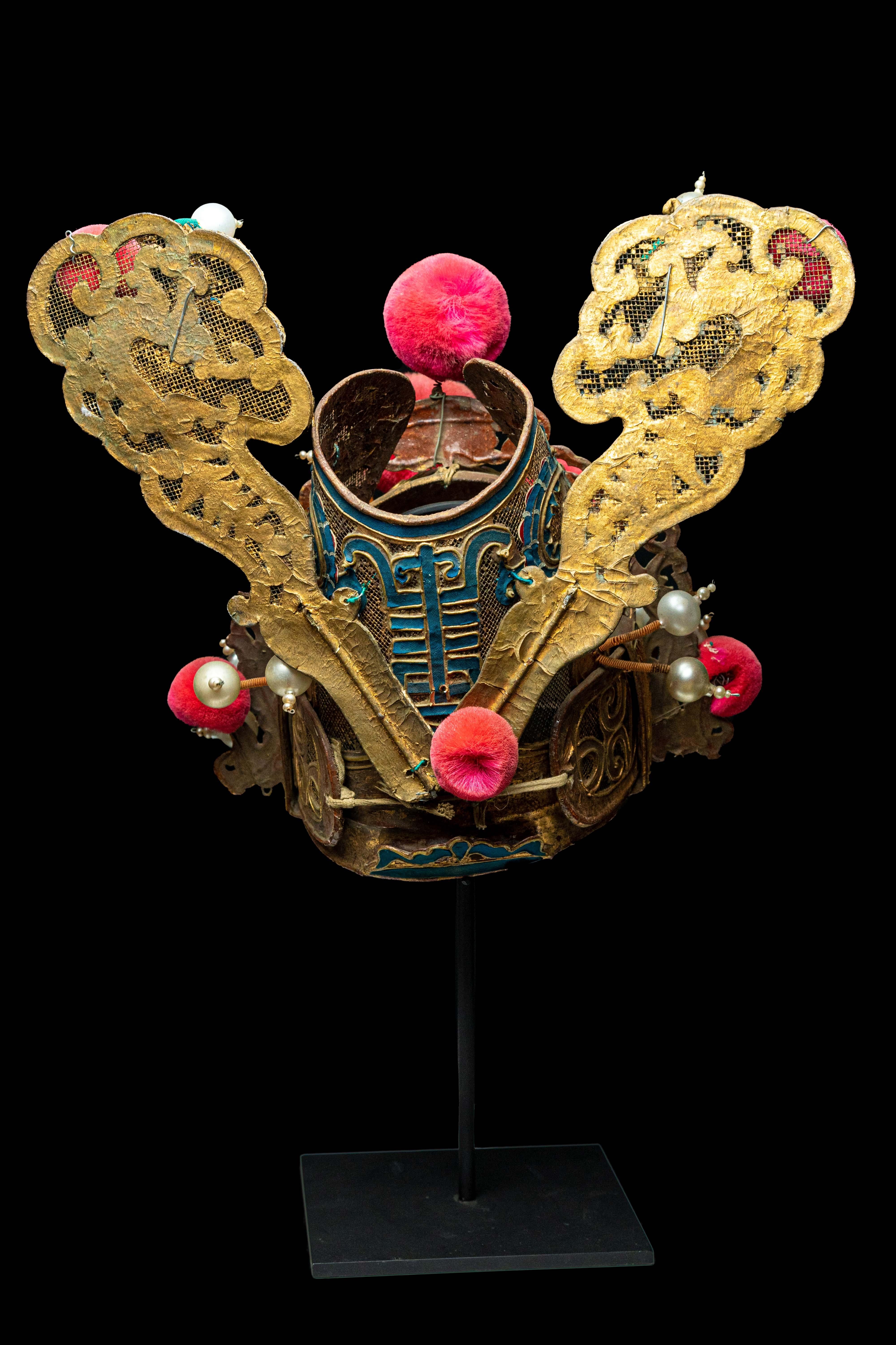 Vintage Chinese Opera Theatre Headdress, Early 20th Century In Excellent Condition In New York, NY