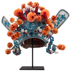 Vintage Chinese Opera Theatre Headdress, Early 20th Century