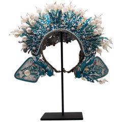 Vintage Chinese Opera Theatre Headdress, Early 20th Century