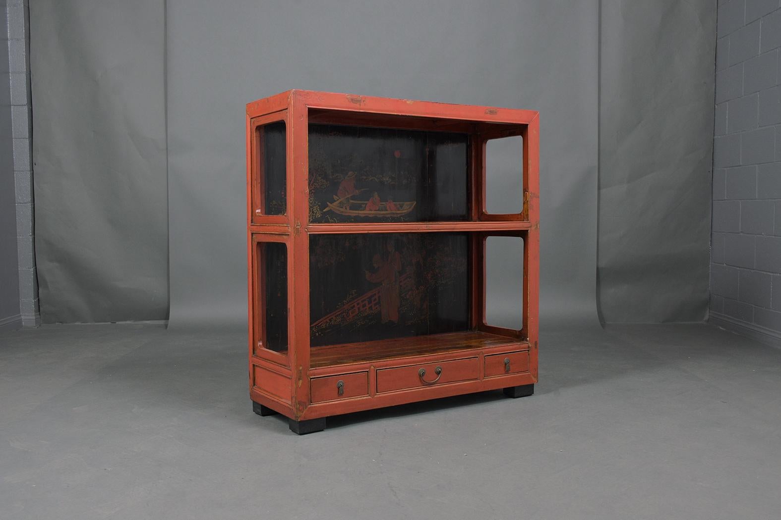 Wood Chinese Painted Bookcase