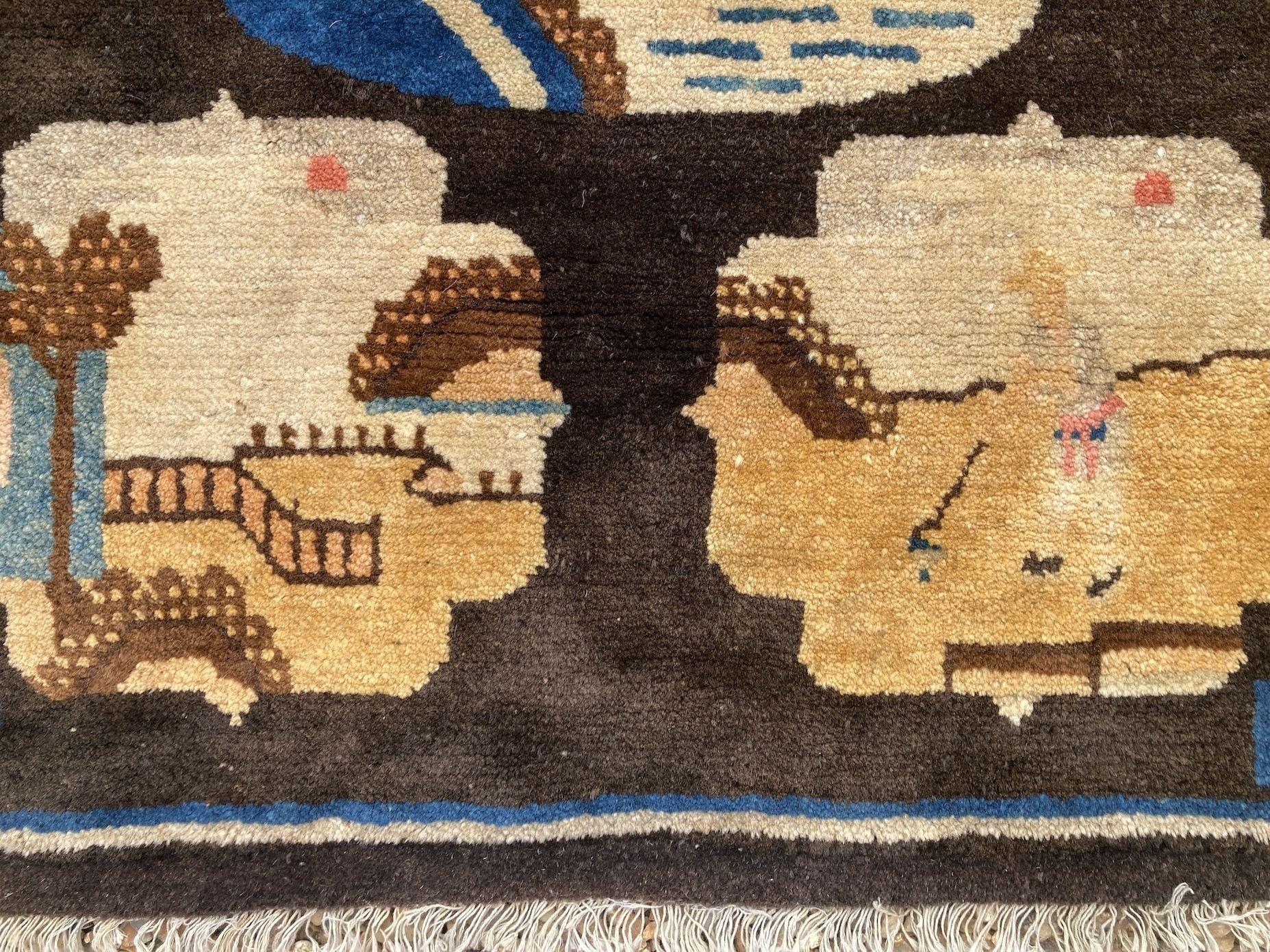 Chinesischer Pao-Tao-Teppich, Vintage im Angebot 6