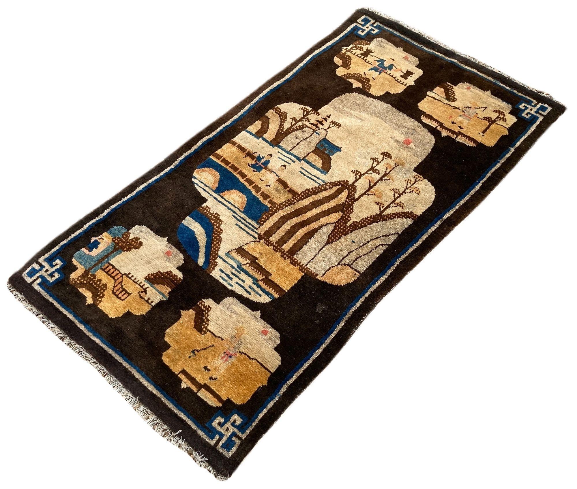 Chinesischer Pao-Tao-Teppich, Vintage im Zustand „Gut“ im Angebot in St. Albans, GB