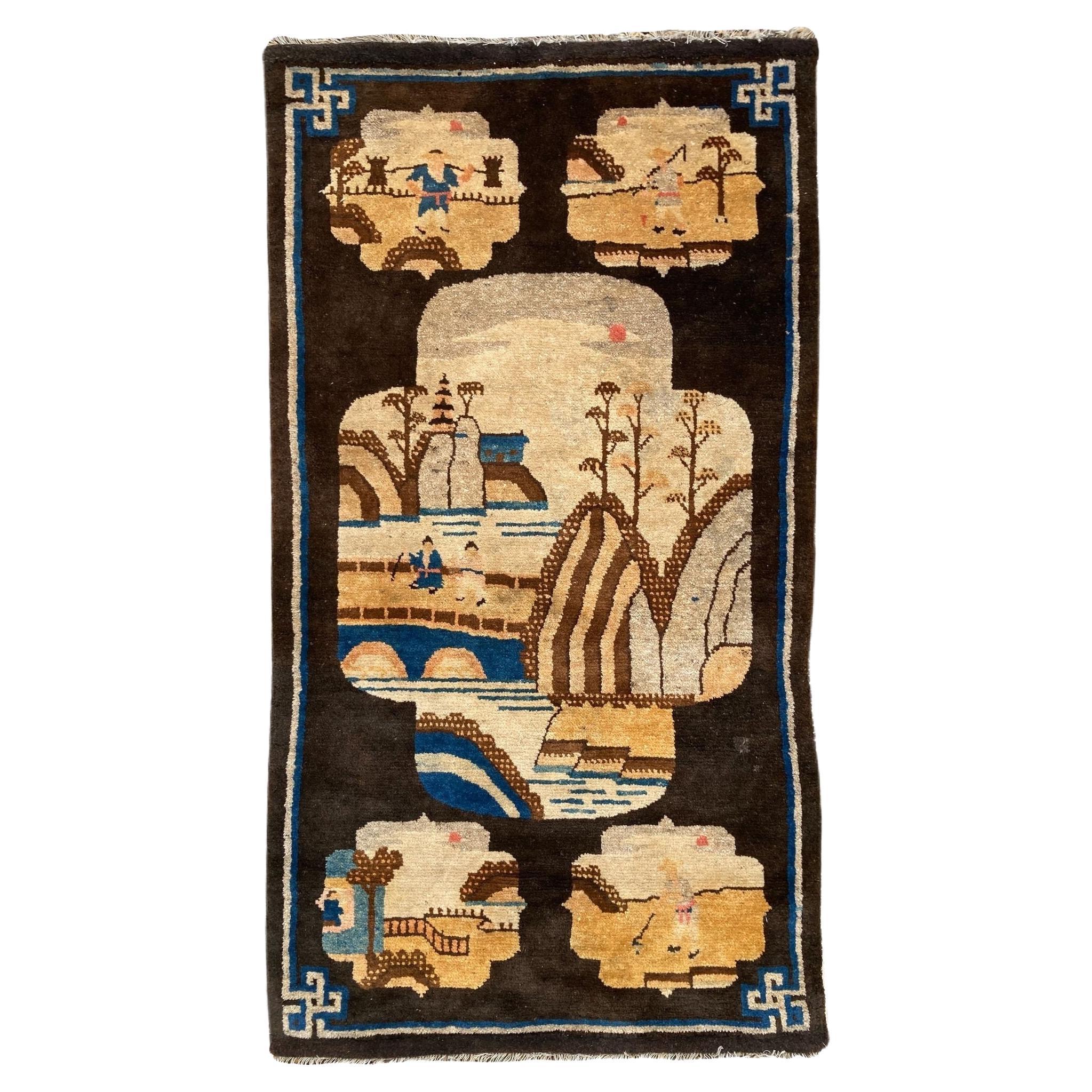 Chinesischer Pao-Tao-Teppich, Vintage im Angebot