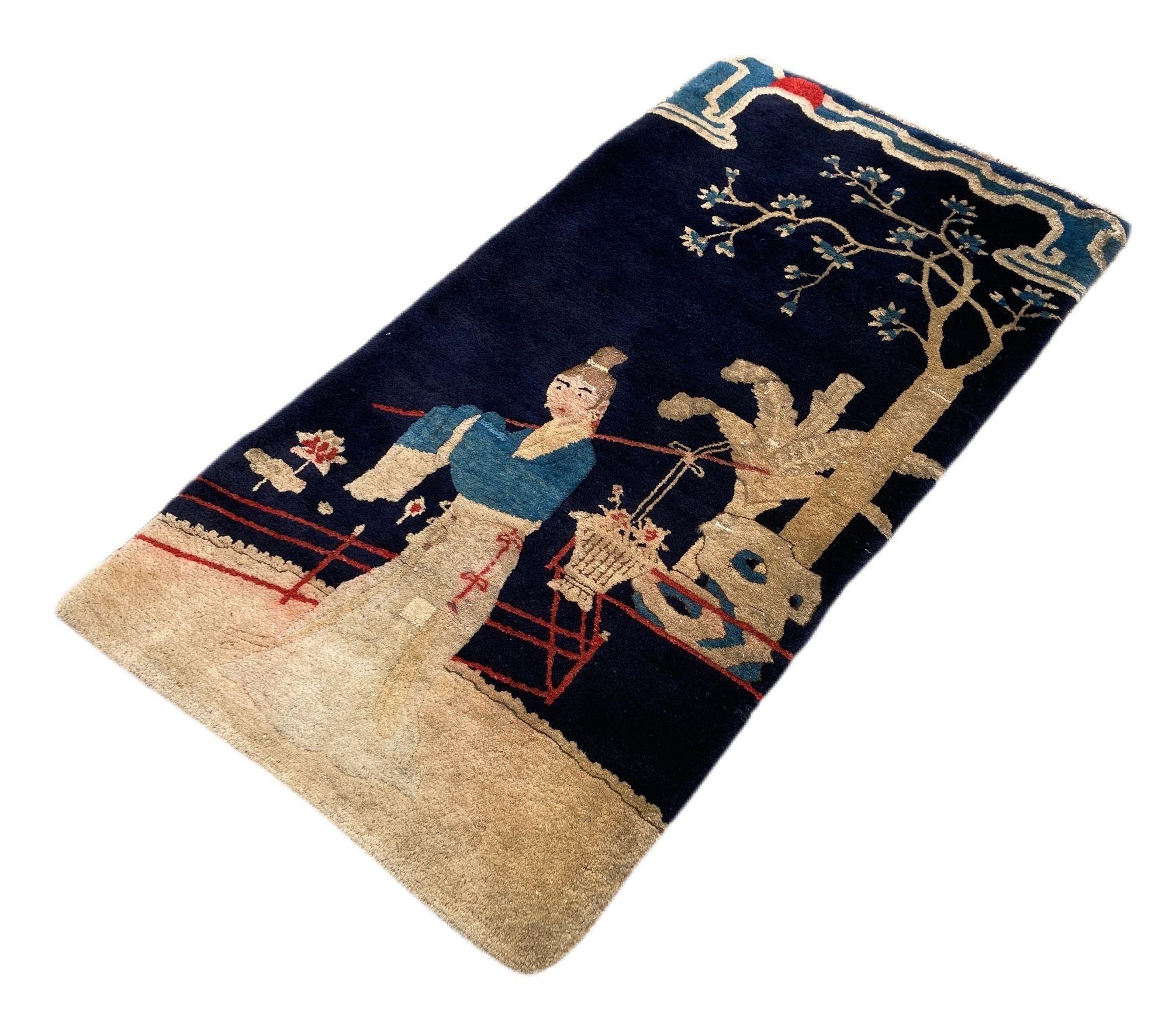 Chinesischer Pao-Tao-Teppich, Vintage im Zustand „Gut“ in St. Albans, GB