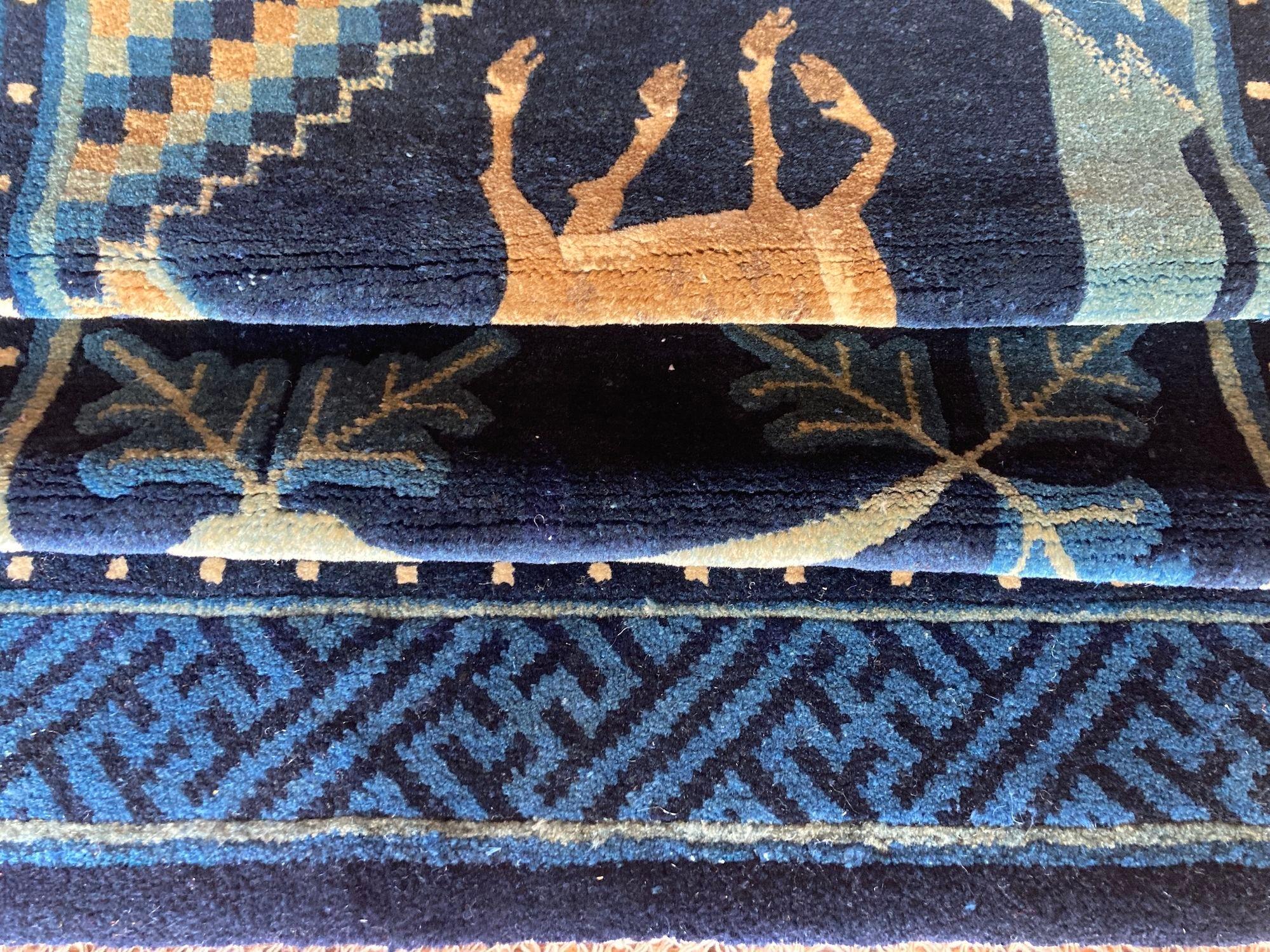 Chinesischer Pao-Tao-Teppich im Vintage-Stil 1,32 m x 0,71 m im Angebot 6