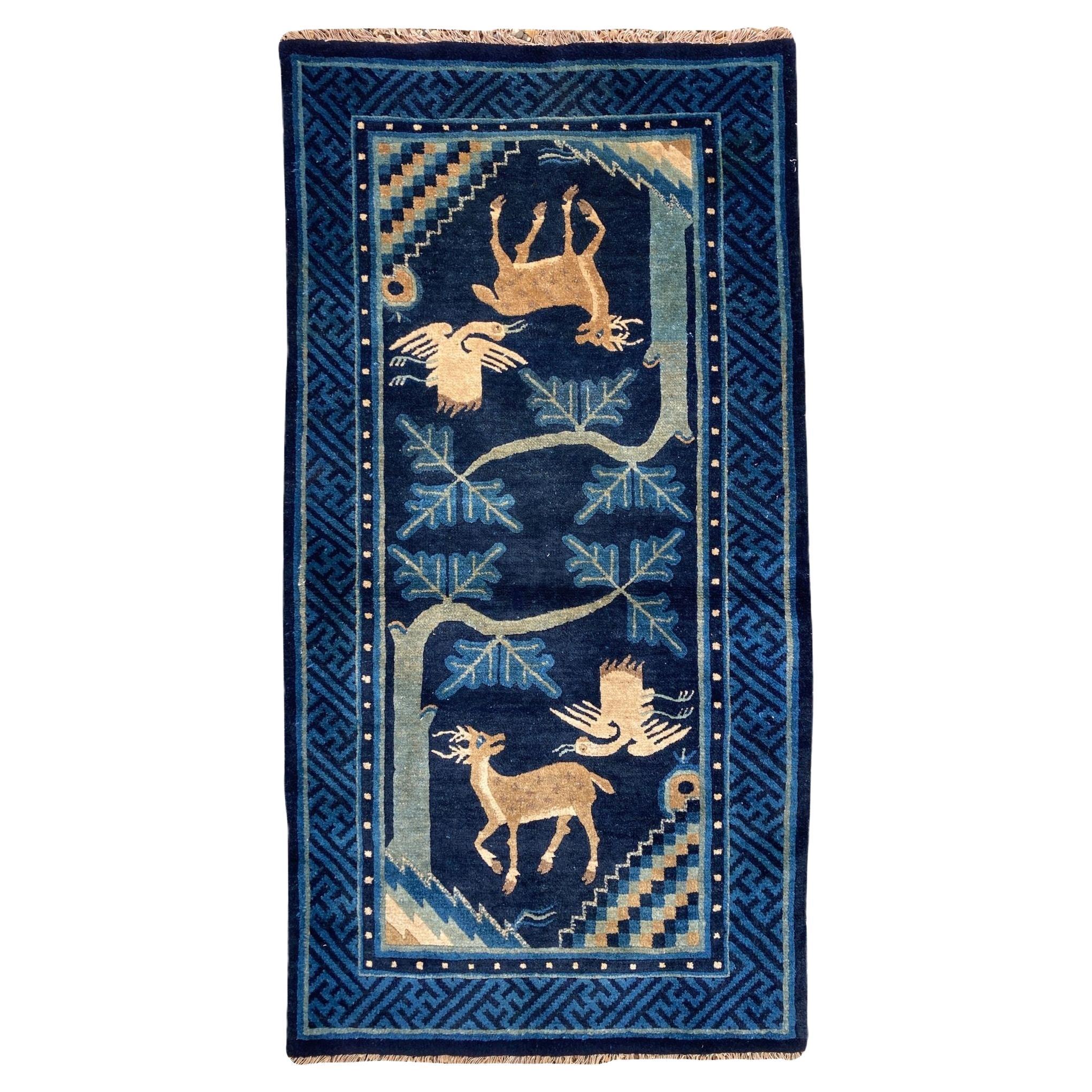 Alfombra Pao-Tao china vintage 1,32 m x 0,71 m