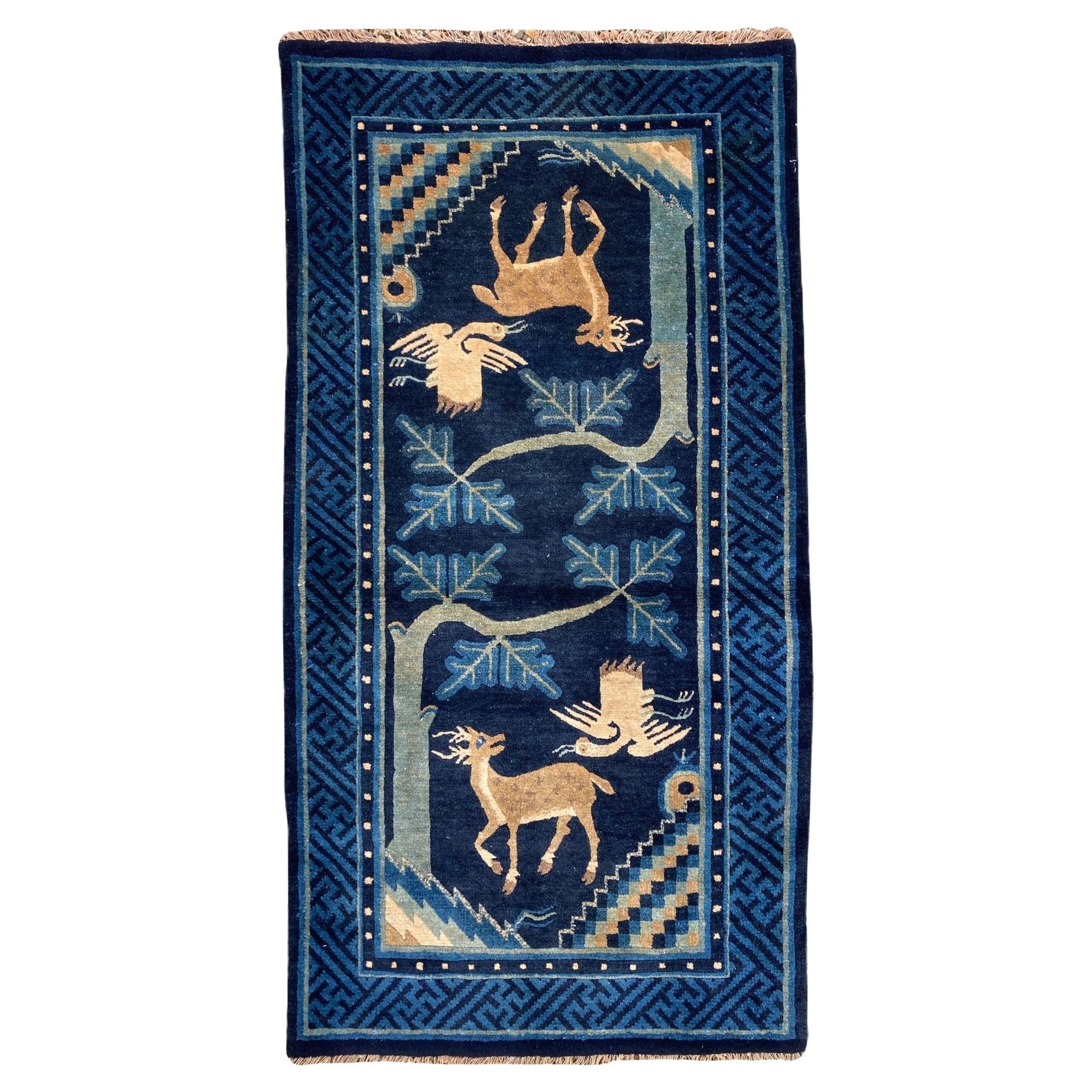 Tapis chinois Pao-Tao de 1,32 m x 0,71 m en vente